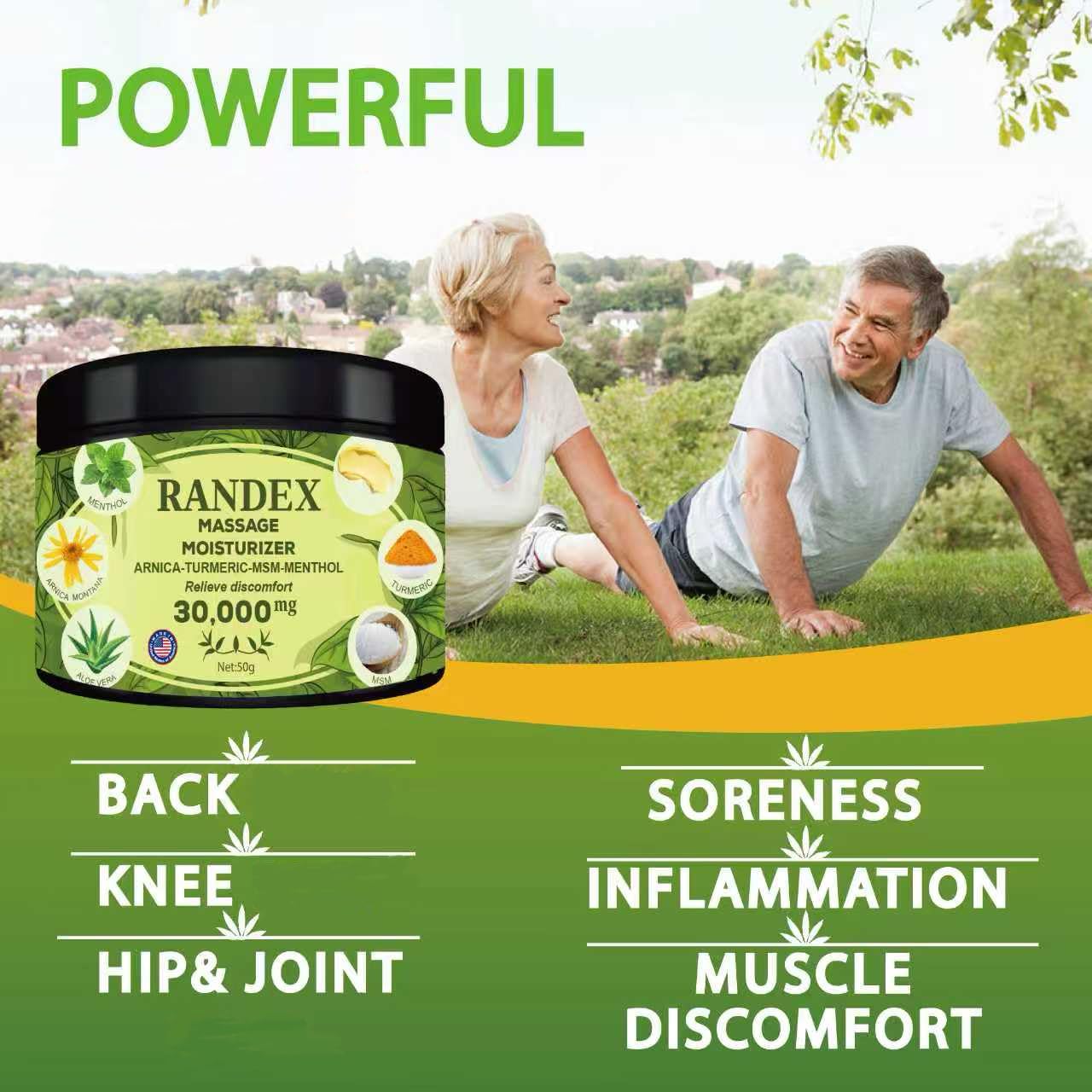 RANDEX 30000MG Organic Massage Moisturizer - Muscles,Joints,Knees, Shoulders,Body, Extra Strength- Natural RANDEX buy supplements canada