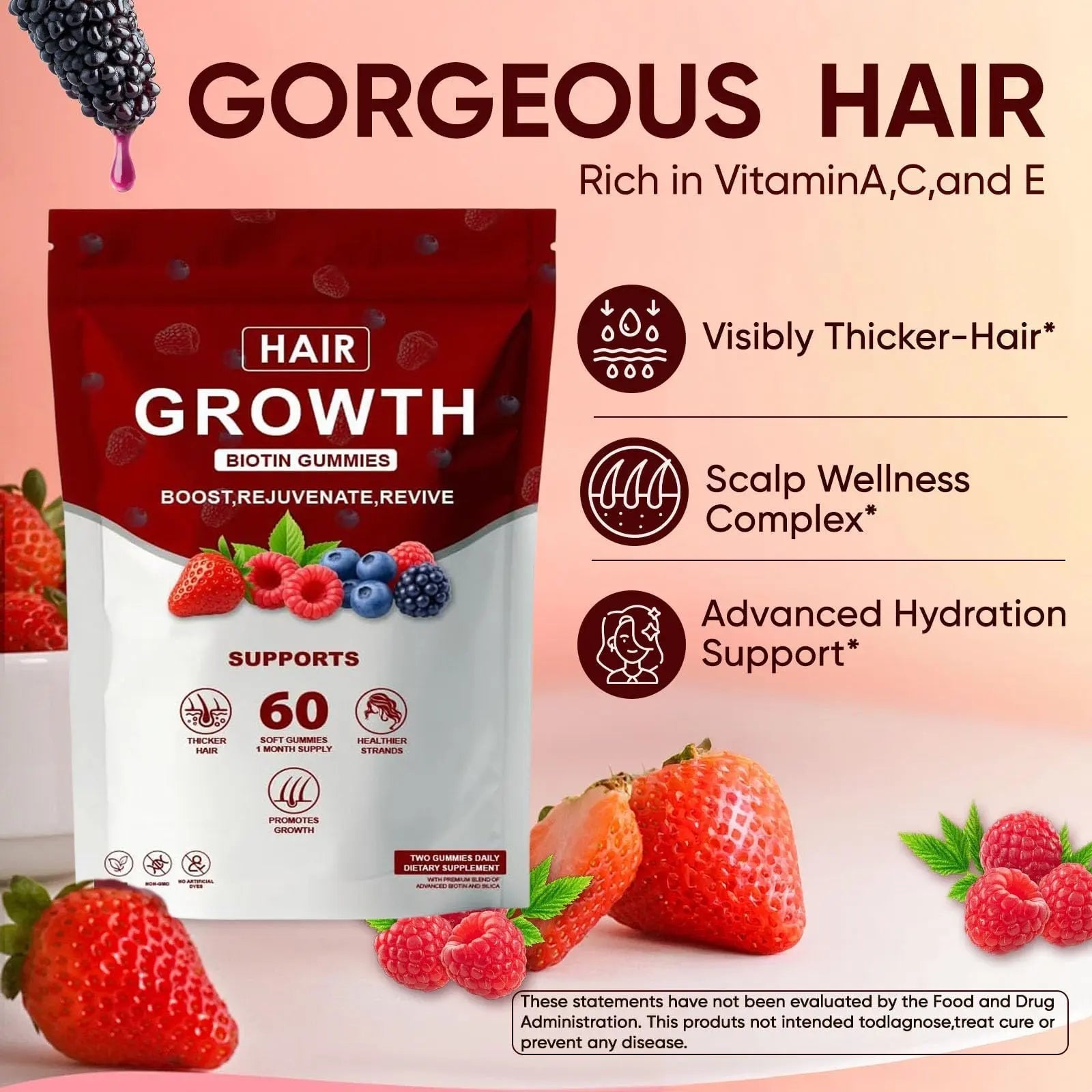Neonomicon Lumin Hair Growth Gummies – with Biotin, Vitamin C & E, Rosemary, Saw Palmetto – Supports Healthy Hair Growth & Strength Neonomicon buy supplements canada