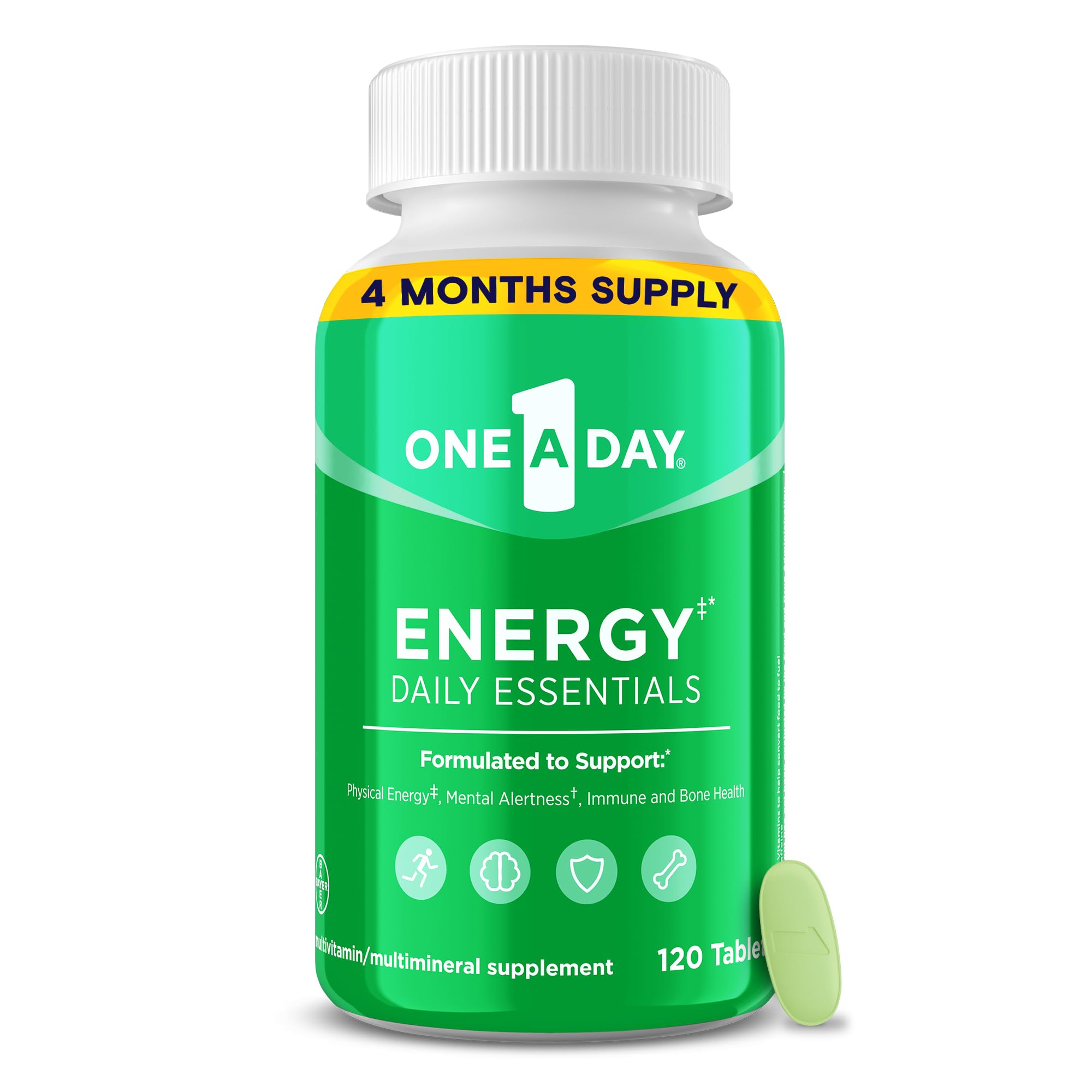 One A Day Energy Daily Essentials Multivitamin, Energy Supplement to Support Mental Alertness and Immune Health with Vitamins A C, D, E, Zinc and Caffeine, 120 Count ONE A DAY buy supplements canada
