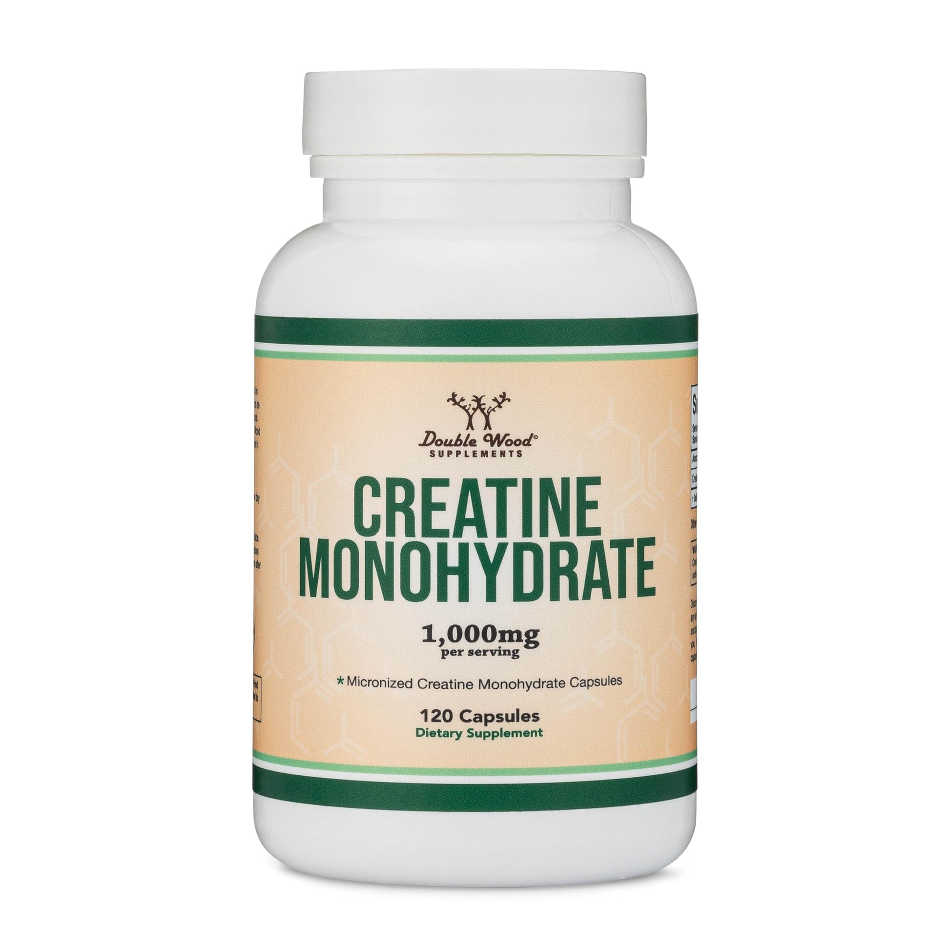 Creatine Monohydrate Capsules - 1g per Serving, 120 Count - No Fillers, Vegan Safe, Non-GMO, Gluten Free by Double Wood (Pack of 2) Double Wood Supplements buy supplements canada