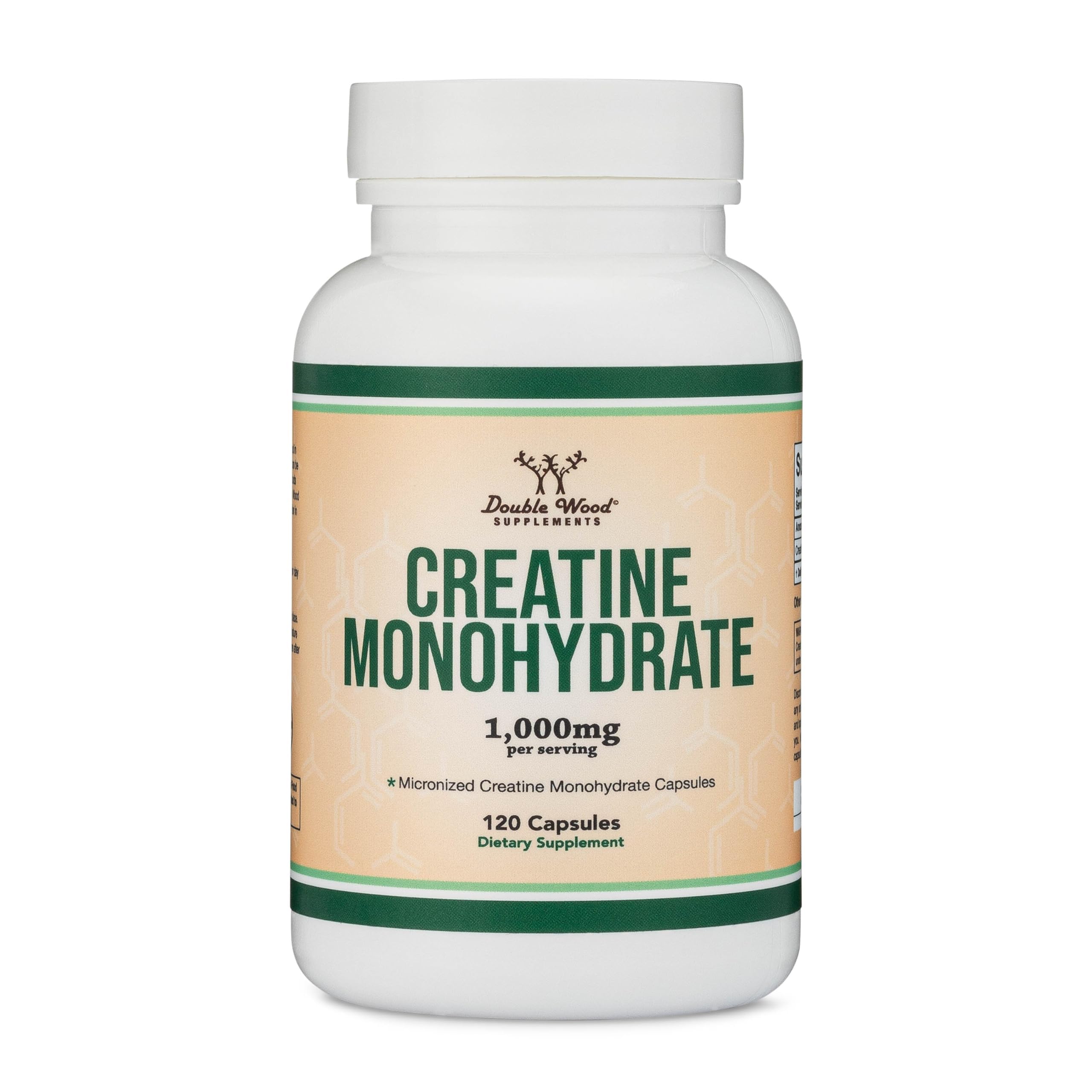 Creatine Monohydrate Capsules - 1g per Serving, 120 Count - No Fillers, Vegan Safe, Non-GMO, Gluten Free by Double Wood (Pack of 2) Double Wood Supplements buy supplements canada