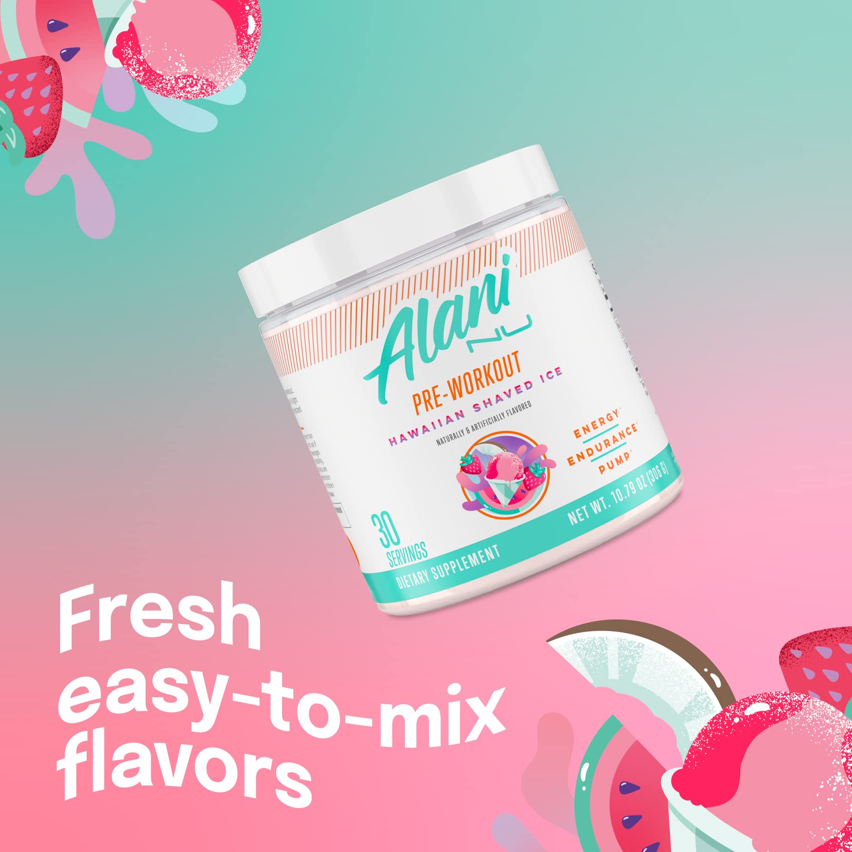Alani Nu Pre Workout Powder Hawaiian Shaved ICE, Amino Energy Boost, Endurance Supplement, Sugar Free, 200mg Caffeine Alani Nu buy supplements canada
