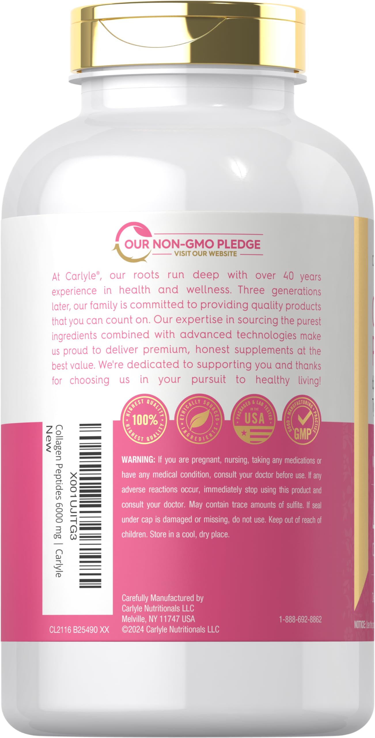 Carlyle Collagen Peptides 6000mg | 400 Caplets | with Vitamin C | Type 1 and 3 | Non-GMO, Gluten Free, Grass Fed Supplement Carlyle buy supplements canada