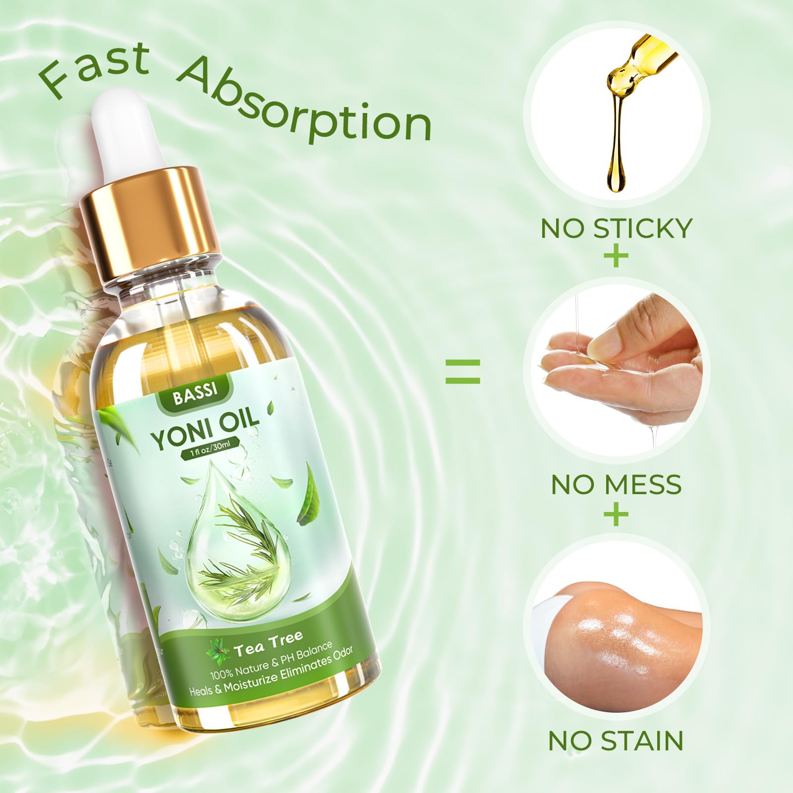 BASSI 2PCS Yoni Oil Organic Feminine Oil Vaginal Moisturizer For Wetness - Ph Balance for Women BASSI buy supplements canada
