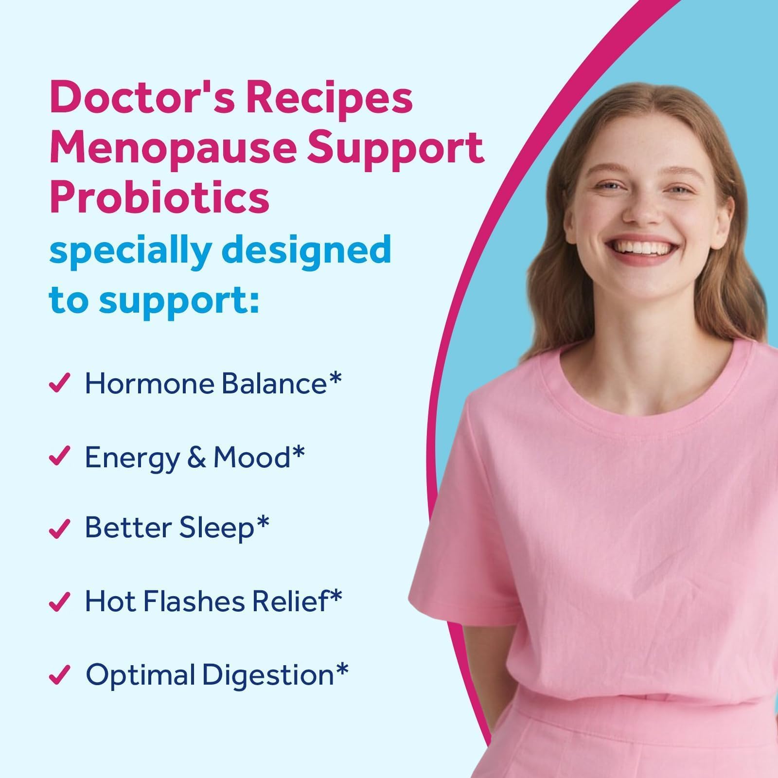 Doctor's Recipes Menopause Probiotic Supplements for Women, Black Cohosh for Menopause Hot Flashes, Probiotics with Ashwagandha, Dong Quai, Supports Energy, 60 Capsules Doctor's Recipes buy supplements canada