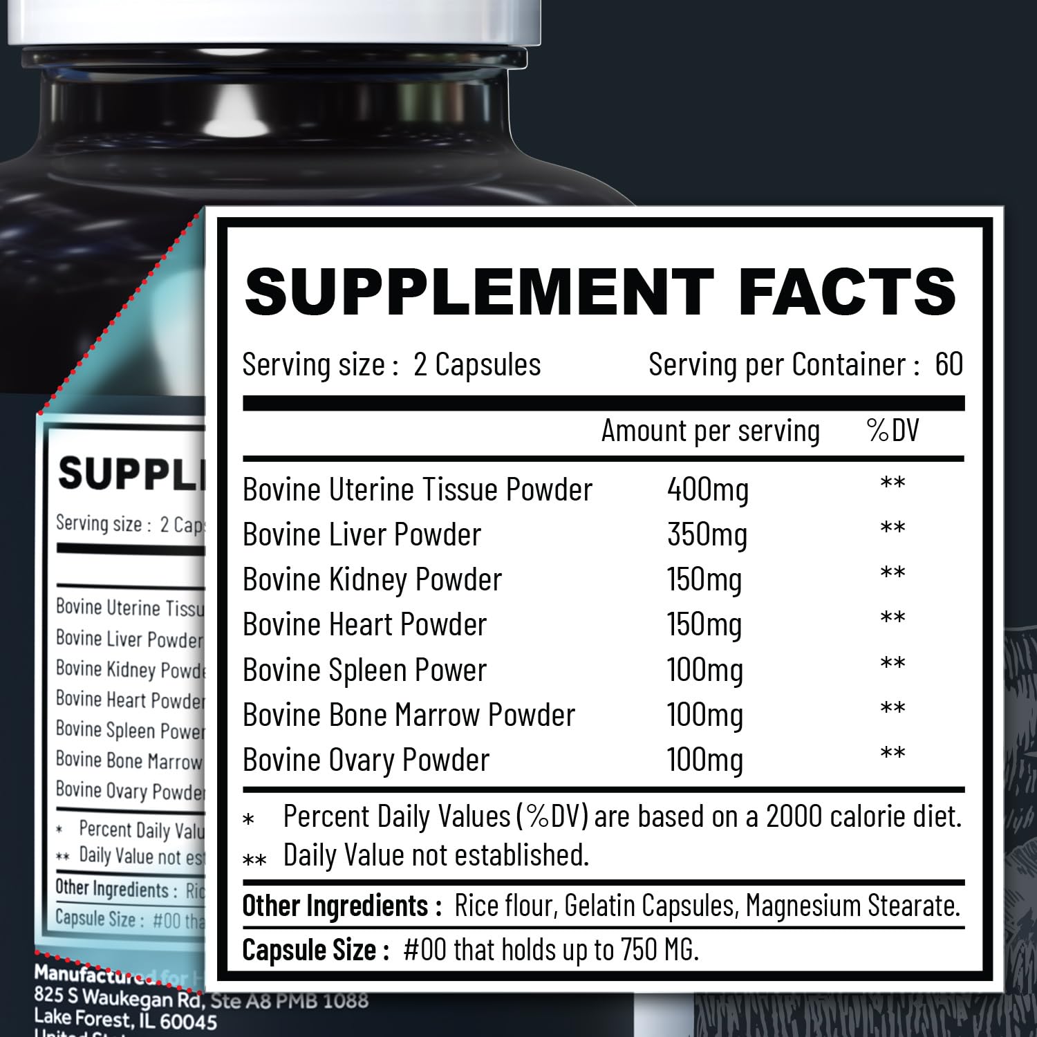 Beef Organ Supplement Grass Fed Complex for Women - 7 Carnivore Meat Proprietary Blend of Beef Liver, Marrow, Brain, Thymus, Spleen, Kidney, Colostrum, Heart, Pancreas, Gallbladder -120 Caps Holistic Method buy supplements canada