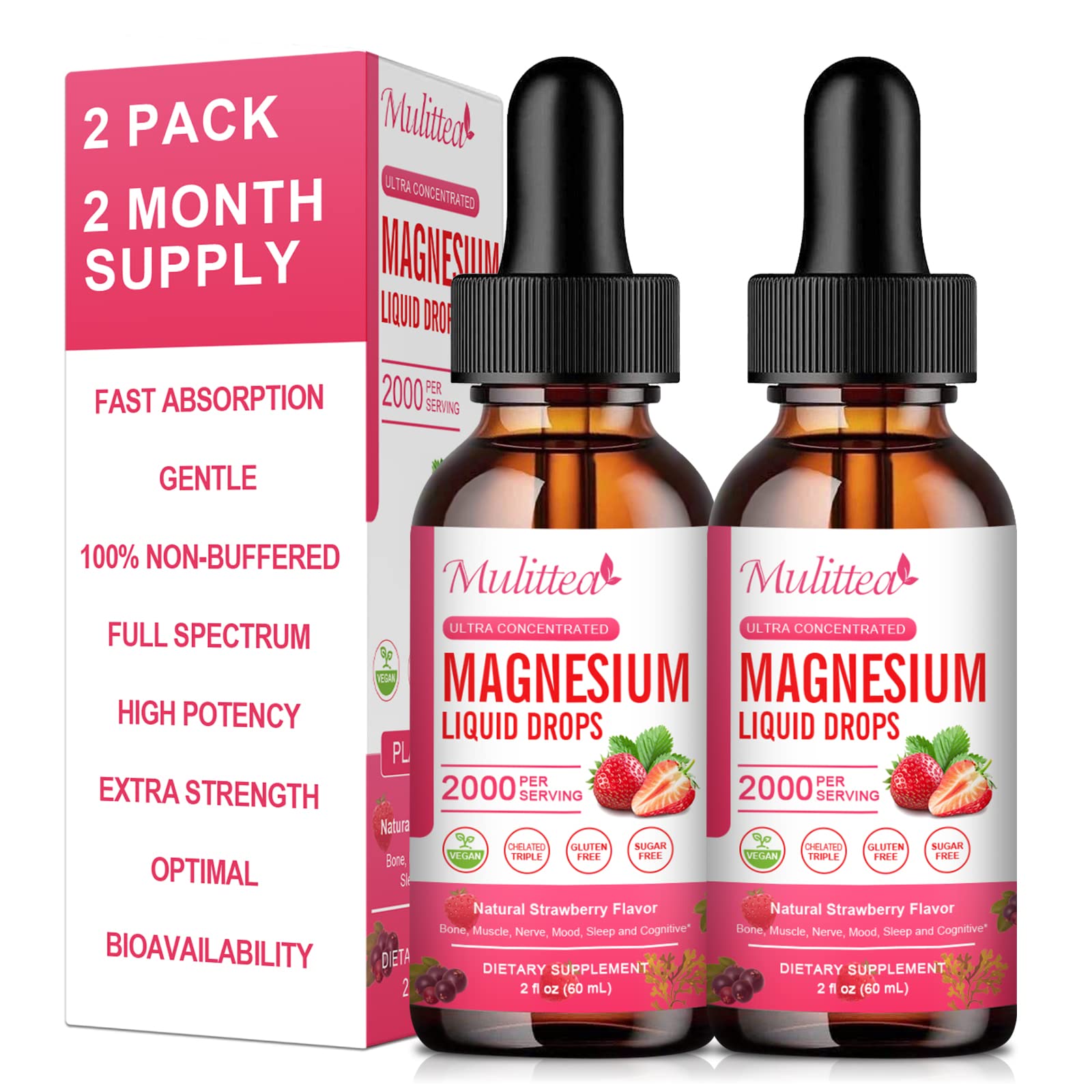 Magnesium Glycinate Liquid, High Potency Magnesium Glycinate, Citrate, Sugar Free Vegan Non-GMO Complex Supplement Promotes Nerv,Relaxation,Muscle,Sleep Support* Mulittea buy supplements canada