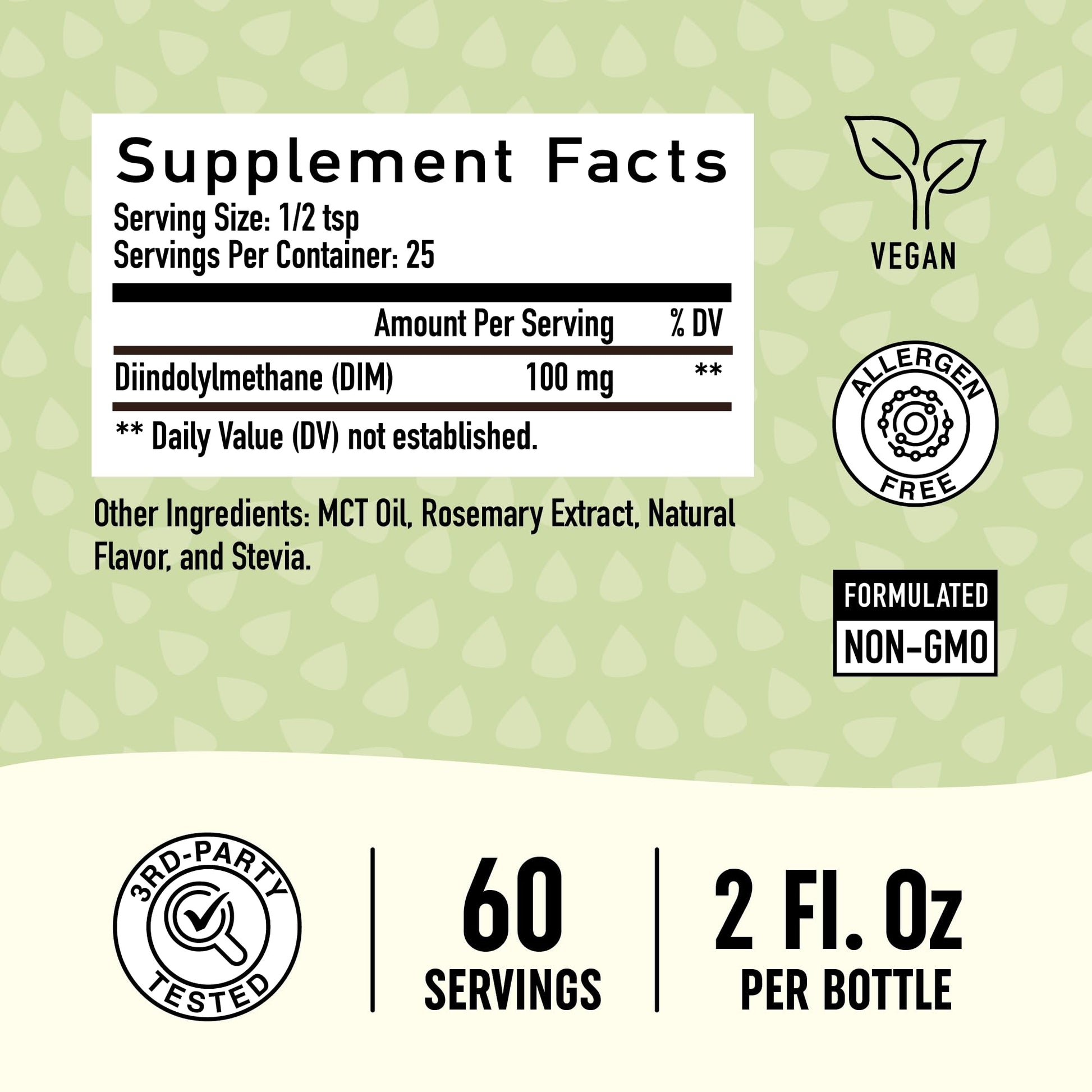 DIM Supplement Liquid Drops 100mg for Estrogen Balance for Women & Men | Hormone Balance SMNutrition buy supplements canada