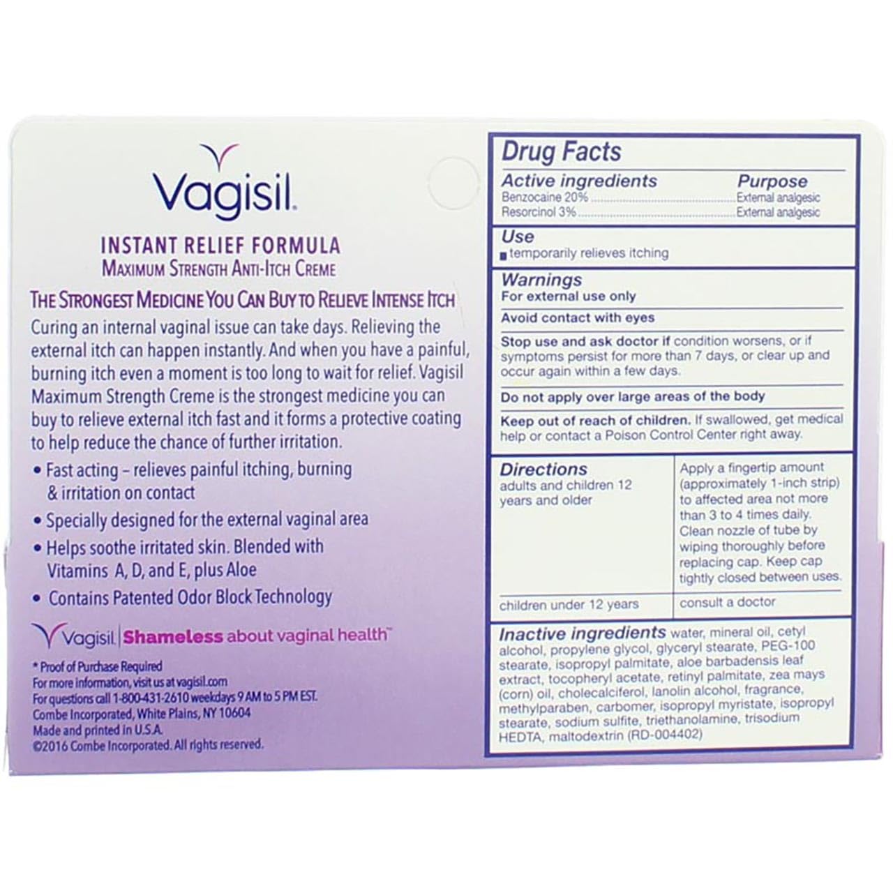 Vagisil Maximum Strength Anti-Itch Creme 1 oz (Pack of 9) Vagisil buy supplements canada