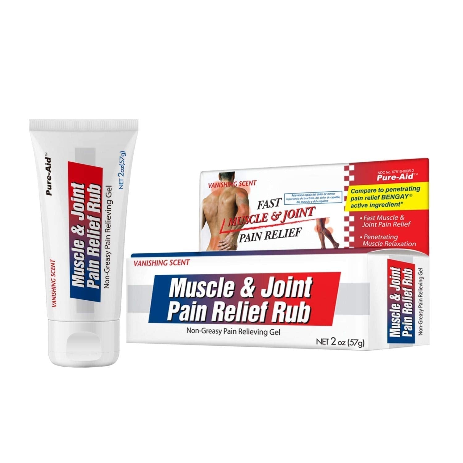 Pure-Aid Muscle & Joint Pain Relief Rub, Fast Relief from Minor Arthritis, Backache, Muscle & Joint Pain Non-Greasy Cream, 2oz (4pk) Pure-Aid buy supplements canada