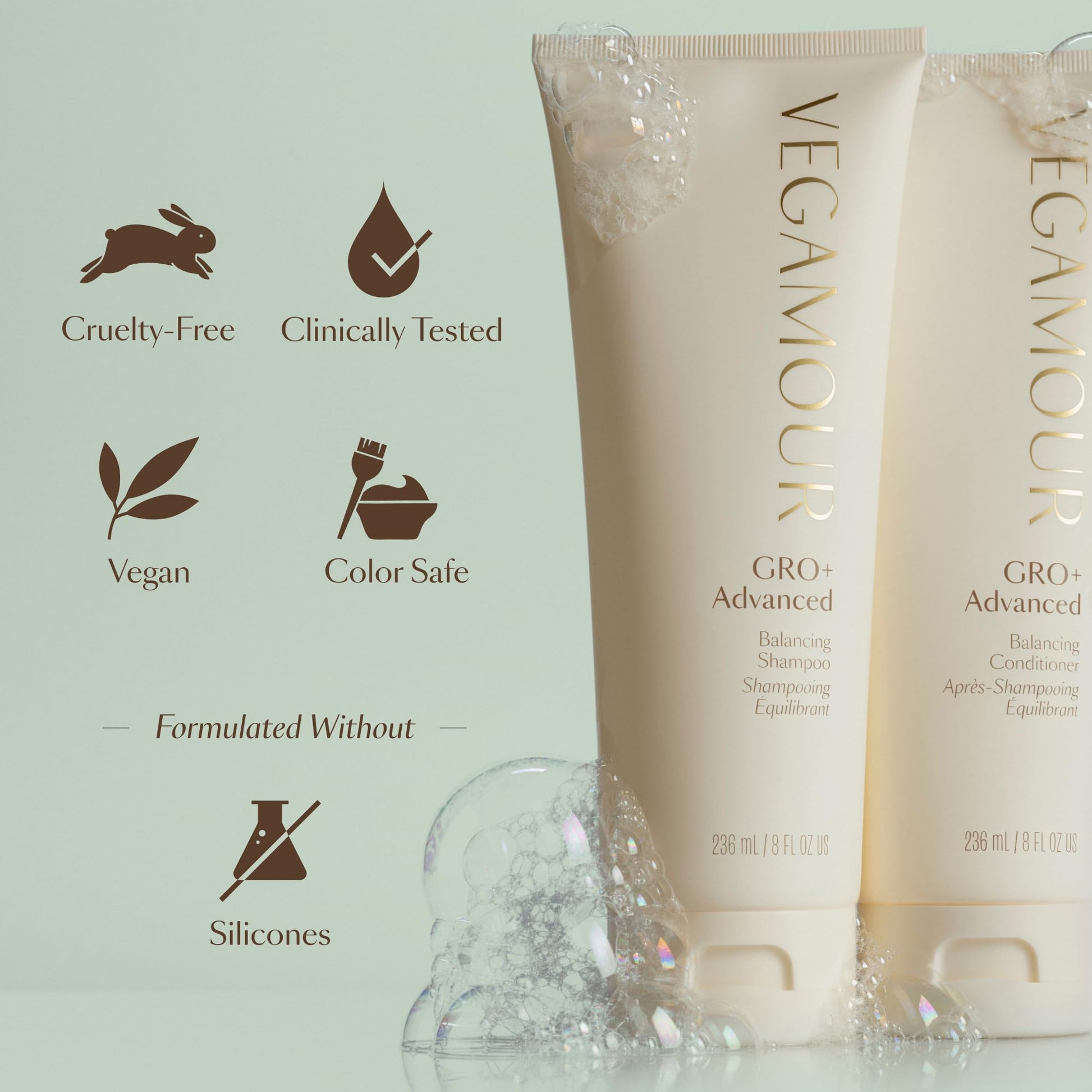 VEGAMOUR GRO+ Advanced Balancing Shampoo and Conditioner Kit | Removes Buildup, Hydrates the Scalp and Softens Strands | For Severe Signs of Thinning | Color Safe, Vegan, Cruelty-Free (8 Fl Oz each) VEGAMOUR buy supplements canada