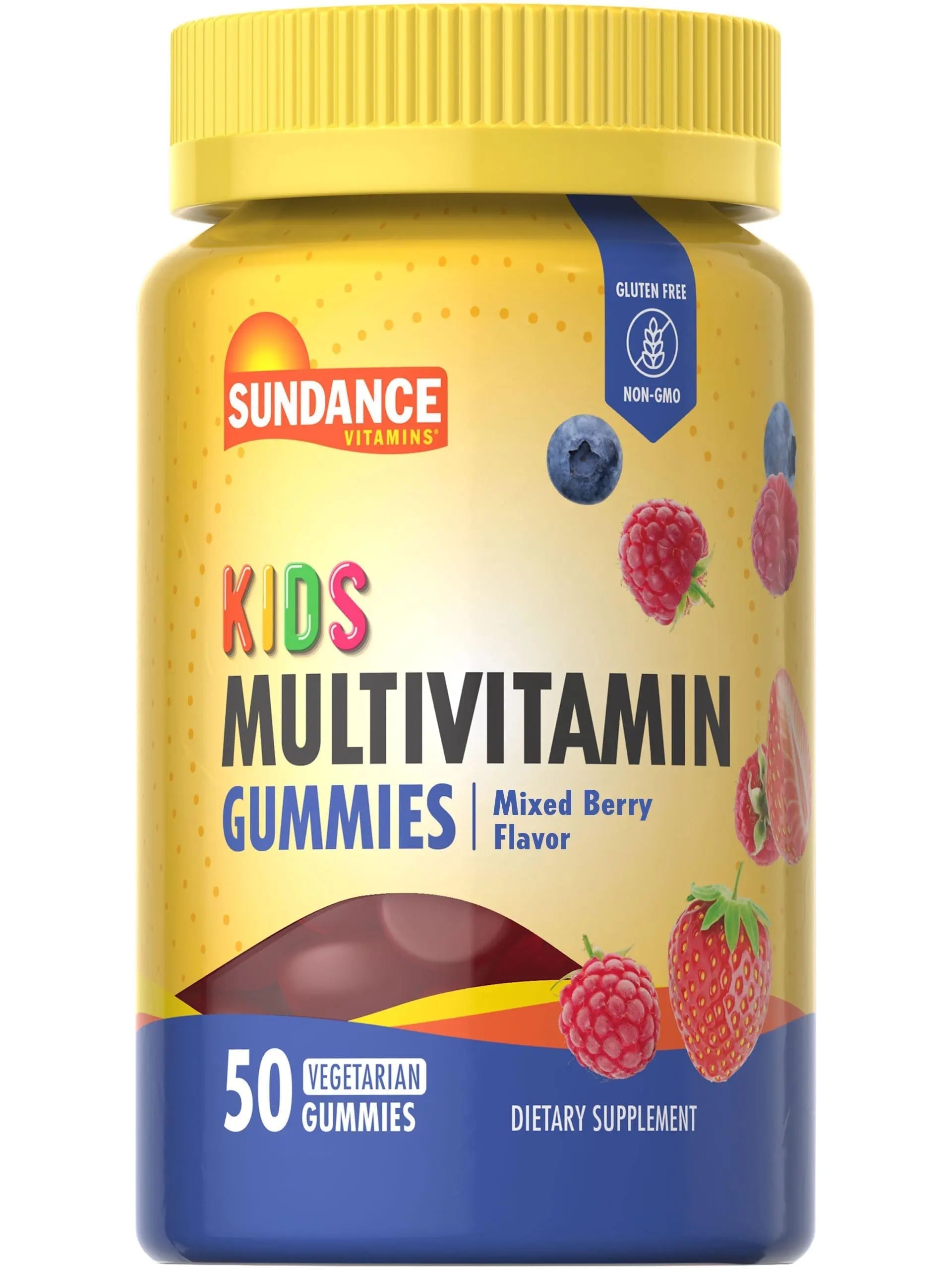 Sundance Kids Multivitamin Gummies | with Vitamins D3, C, B12, and Zinc | 50 Count | Mixed Berry Flavor | Sundance buy supplements canada