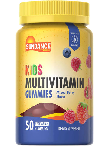 Sundance Kids Multivitamin Gummies | with Vitamins D3, C, B12, and Zinc | 50 Count | Mixed Berry Flavor | Sundance buy supplements canada