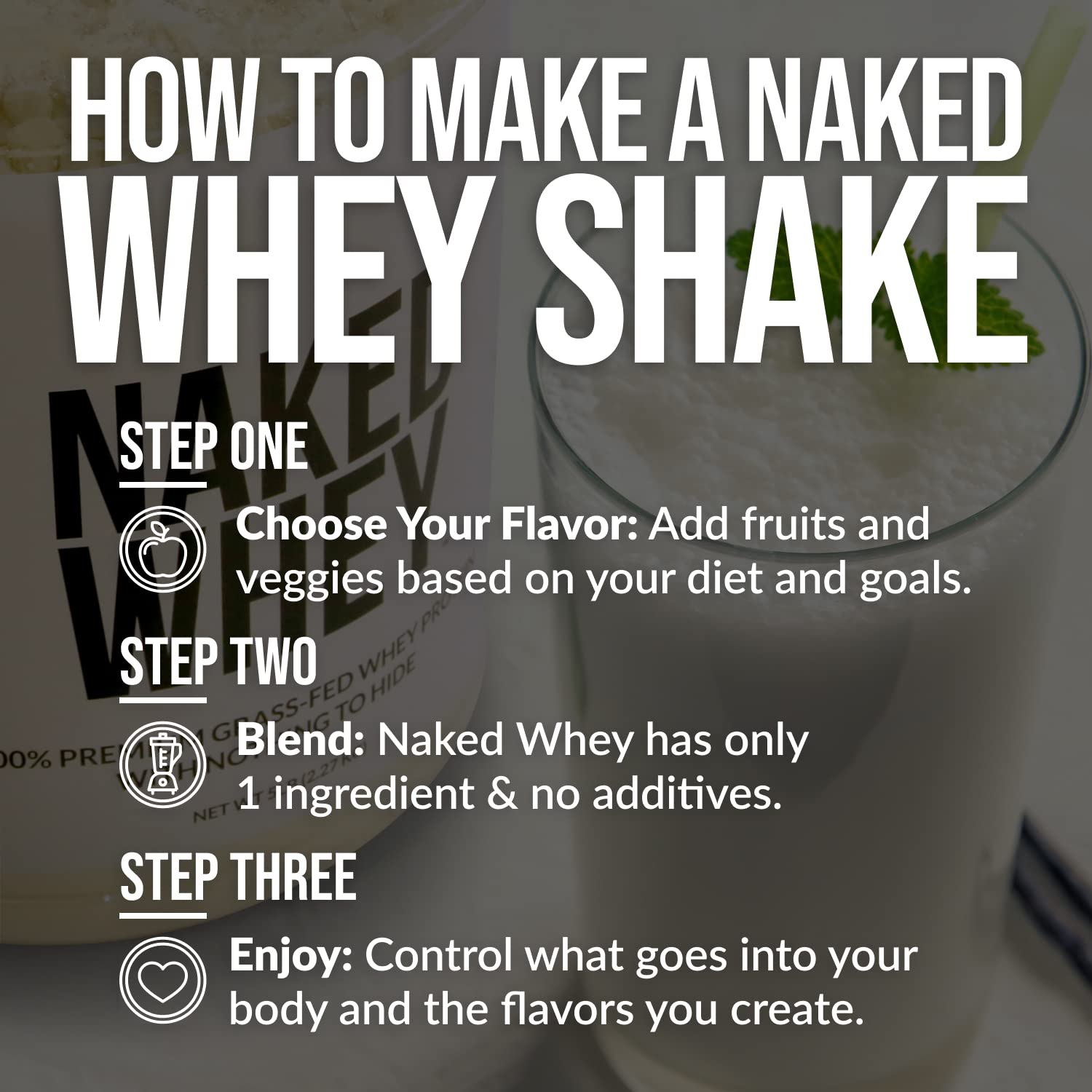 NAKED Whey 1Lb - Only 1 Ingredient, Grass Fed Whey Protein Powder, NSF Certified, Undenatured, No Gmos, No Soy, Gluten Free NAKED buy supplements canada