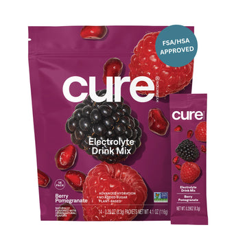 Cure Hydration | Plant-Based Electrolyte Drink Mix | No Added Sugar | FSA-HSA | Dehydration Relief Powder Made with Coconut Water | Non-GMO | Vegan Cure Hydration buy supplements canada