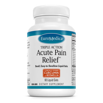 EuroMedica Acute Pain Relief - Dietary Supplement with BCM-95 Curcumin & BOS-10 Boswellia - Black Sesame Seed Oil Supplement to Support Relief of Occasional Discomfort - 60 Liquid Gels EuroMedica buy supplements canada