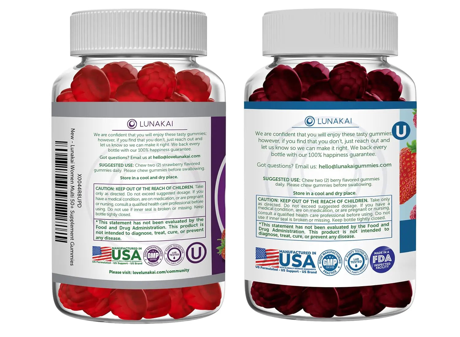 Lunakai USA Made Women 50+ Multivitamin & Probiotic Gummies Bundle – Immune & Digestive Support – 60 Non-GMO Gummies Each Lunakai buy supplements canada