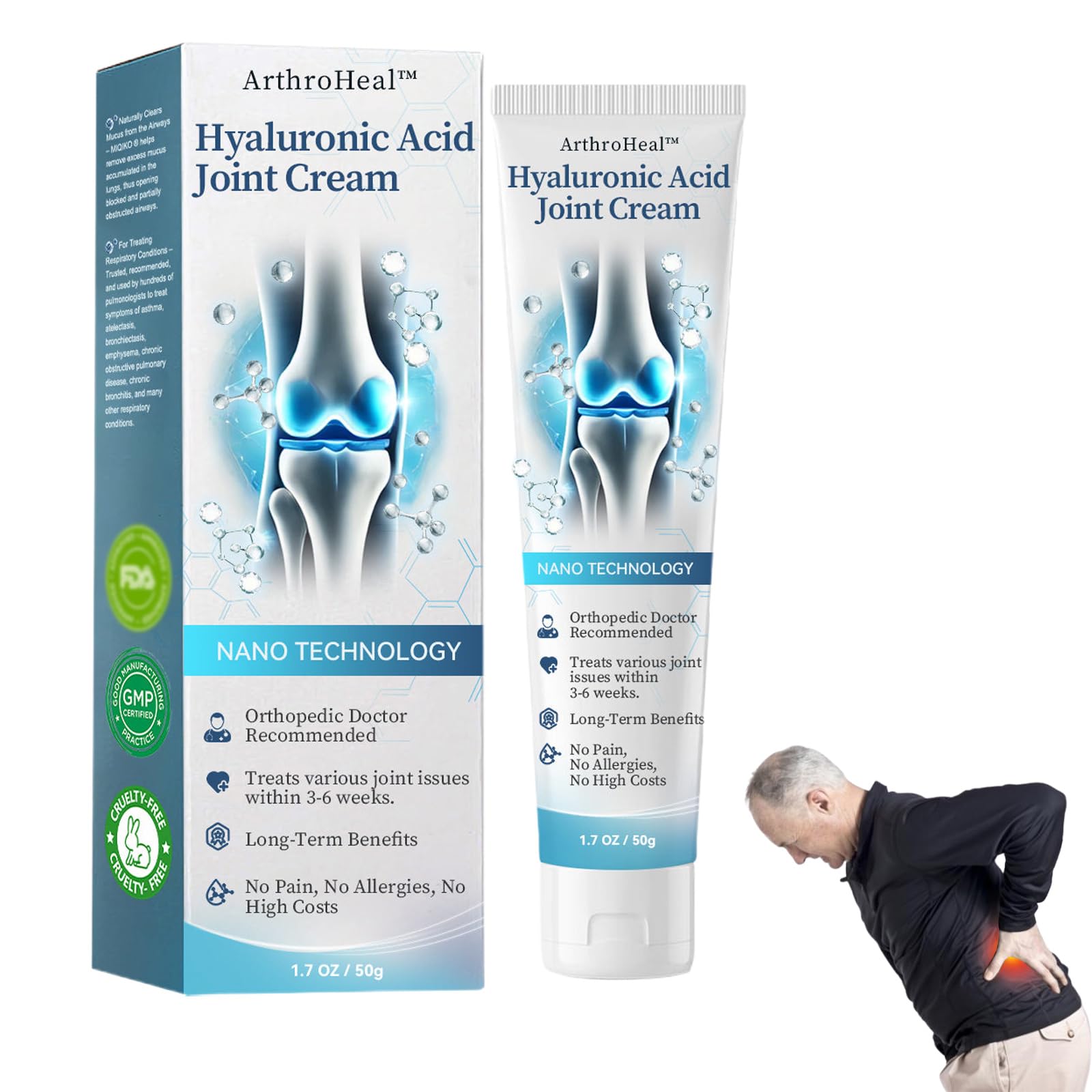 Luhaka ArthroHeal Hyaluronic Acid Joint R-epair Cream,ArthroHeal Joint Cream,Quickly relieve joint discomfort, Quickly relieve joint discomfort, suitable for joint activities throughout the body (1) Luhaka buy supplements canada