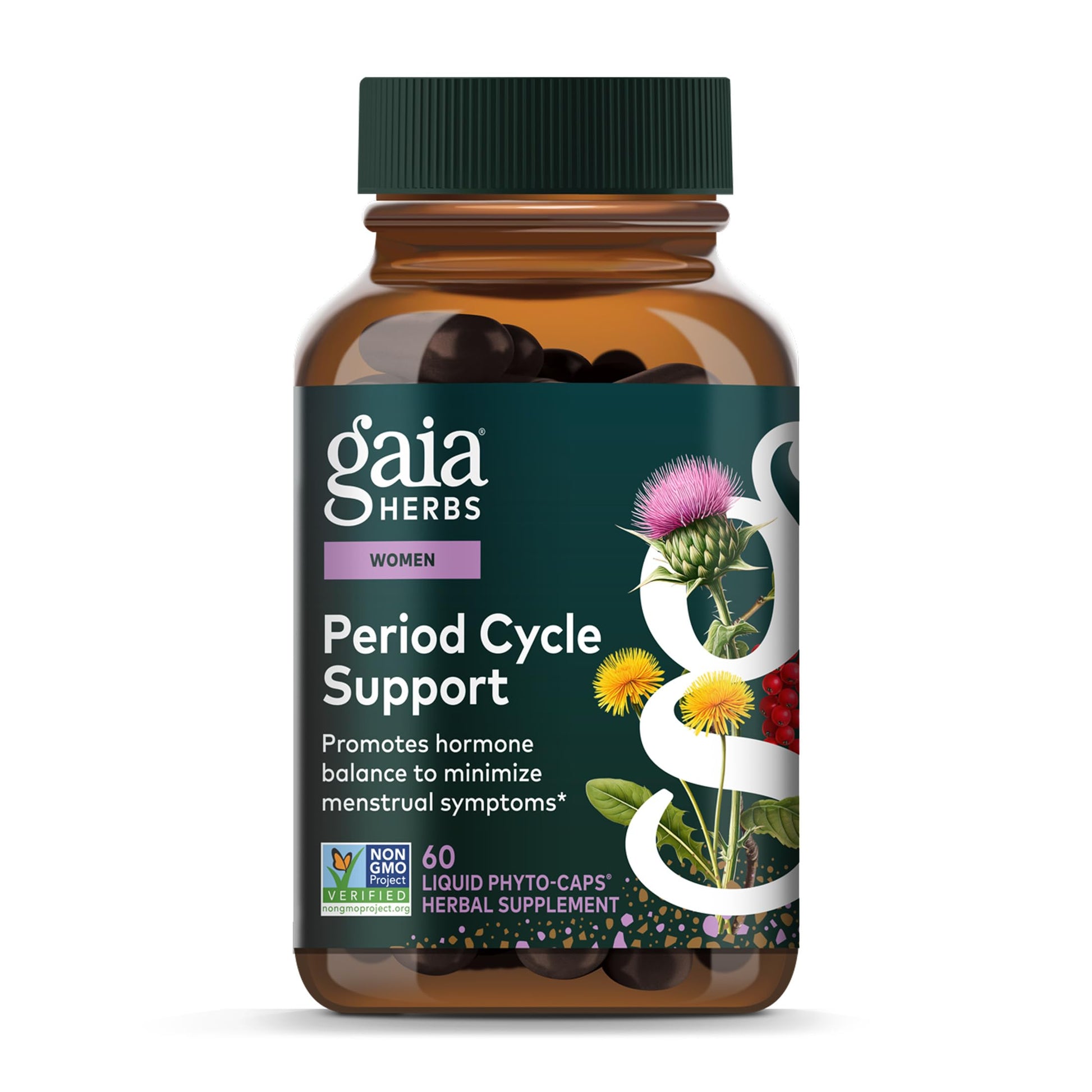 Gaia Herbs Period Cycle Support - Supports Hormone Balance & PMS Relief* - Herbal Supplement with Vitex Berry & Schisandra - Free from Gluten, Dairy & Soy - 60 Vegan Capsules (60 Servings) Gaia Herbs buy supplements canada