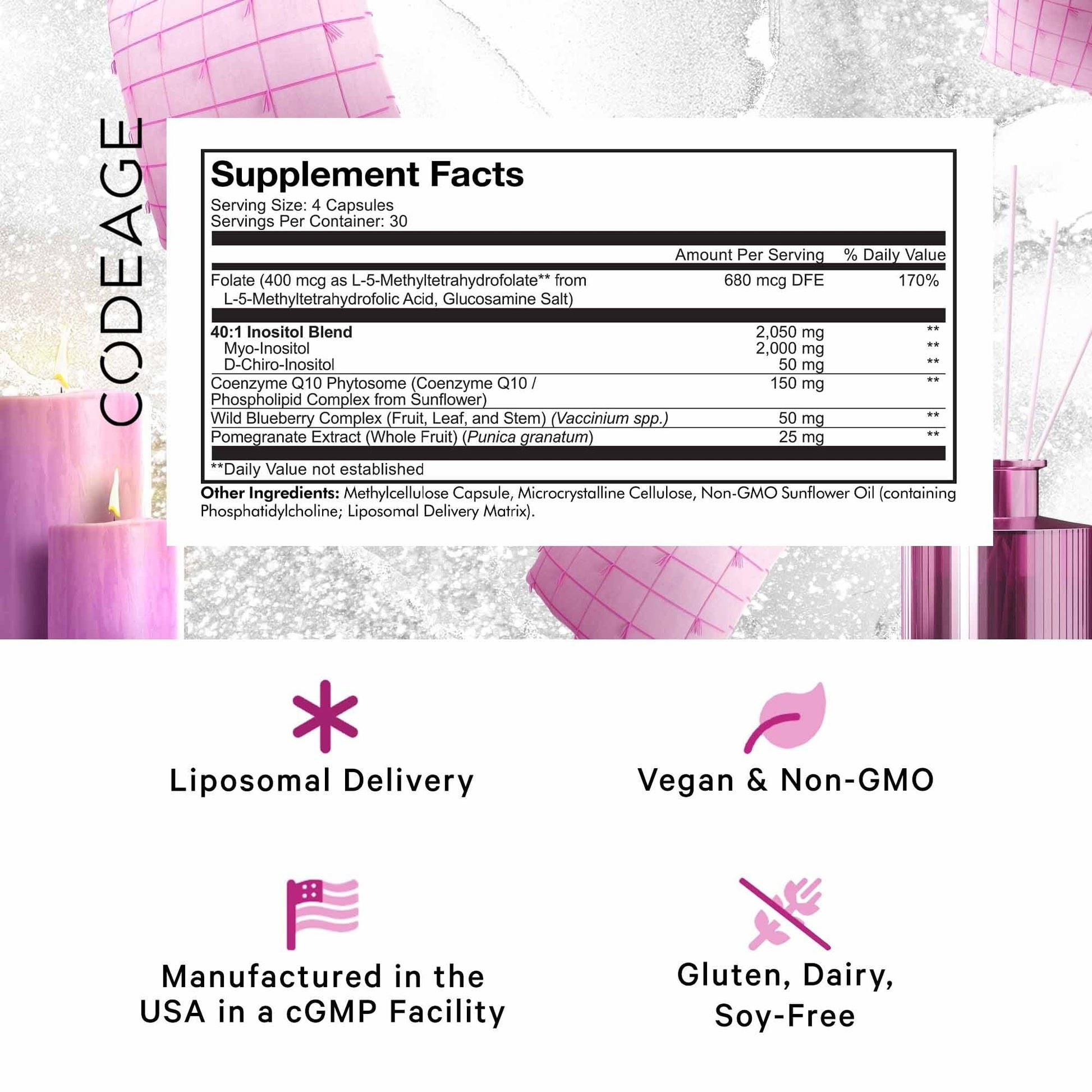 Codeage Liposomal Ovarian Inositol + Supplement - Myo-Inositol, D-Chiro-Inositol Codeage buy supplements canada