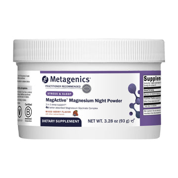 Metagenics MagActive Magnesium Night Powder - Sleep Support Supplement - Aids Healthy Sleep-Wake Cycle - Contains Magnesium, Passionflower & Saffron - Melatonin Free - 93 g, Mixed Berry Flavor Metagenics buy supplements canada