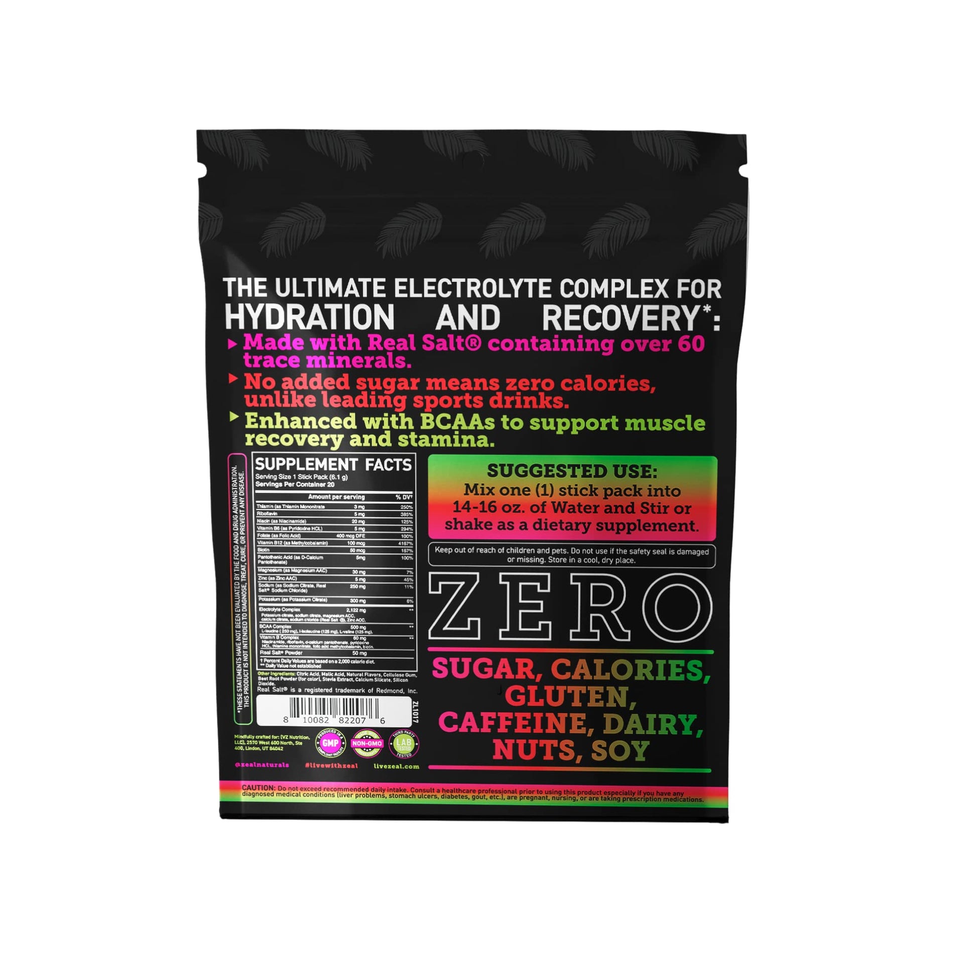 Enhanced Powder Stick Packs (Cherry Limeade- 20 Packets) Sugar Free + BCAA B Zeal Naturals buy supplements canada