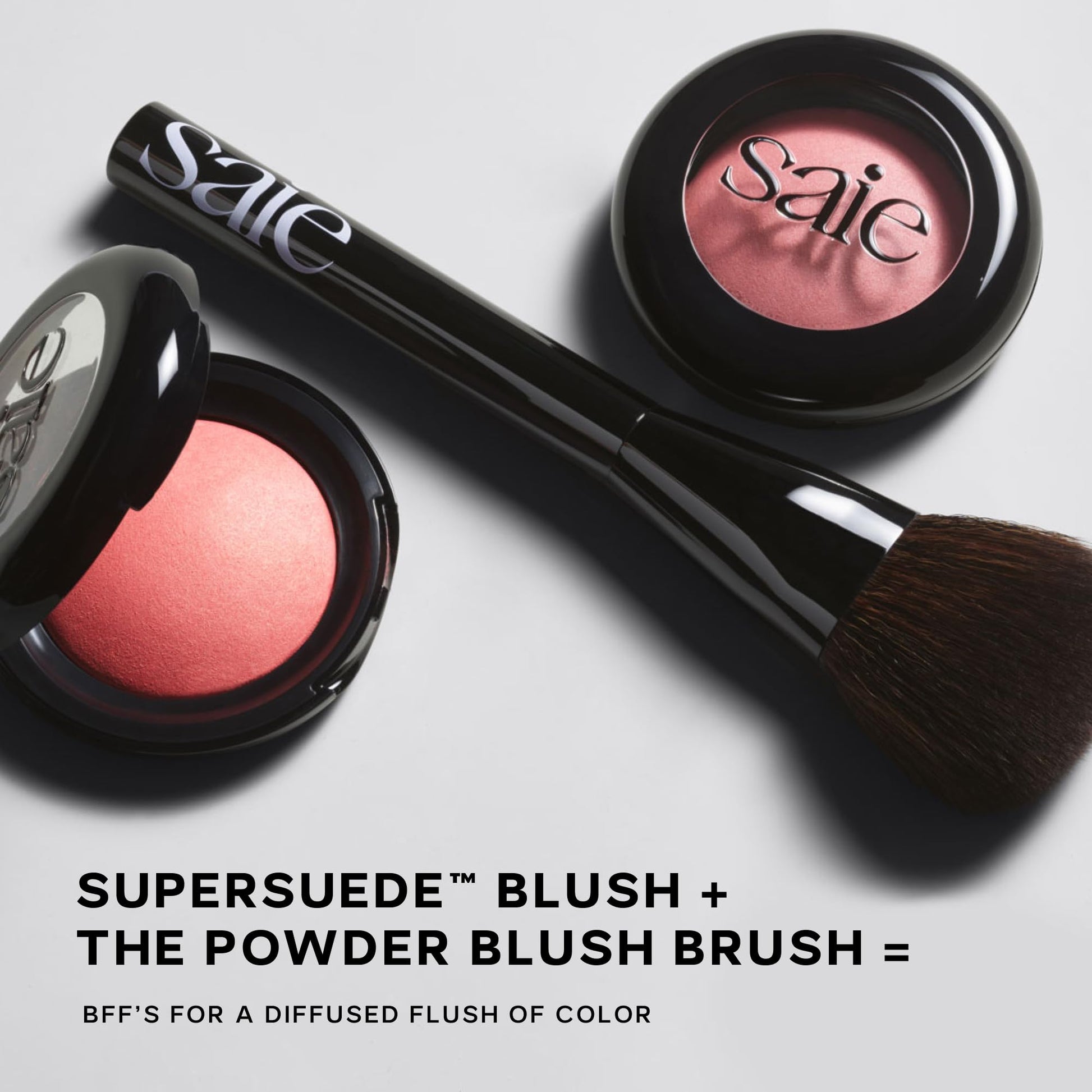 Saie Powder Blush Brush - Fluffy Makeup Brush for Cheeks - Ultra-Soft Tapered Bristles for a Precise, Diffused Application - For Pressed or Loose Powder Face Makeup, Bronzer + Blush - Vegan (1 Count) Saie buy supplements canada