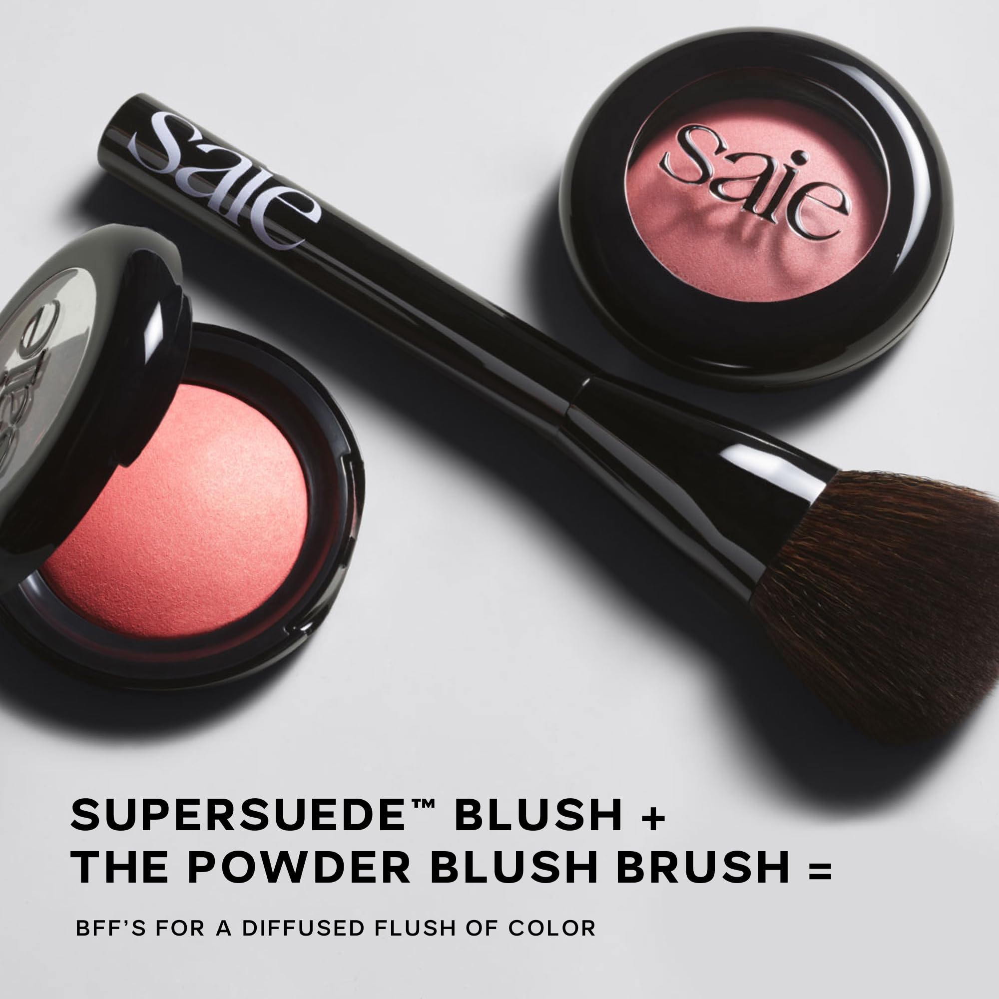 Saie Powder Blush Brush - Fluffy Makeup Brush for Cheeks - Ultra-Soft Tapered Bristles for a Precise, Diffused Application - For Pressed or Loose Powder Face Makeup, Bronzer + Blush - Vegan (1 Count) Saie buy supplements canada