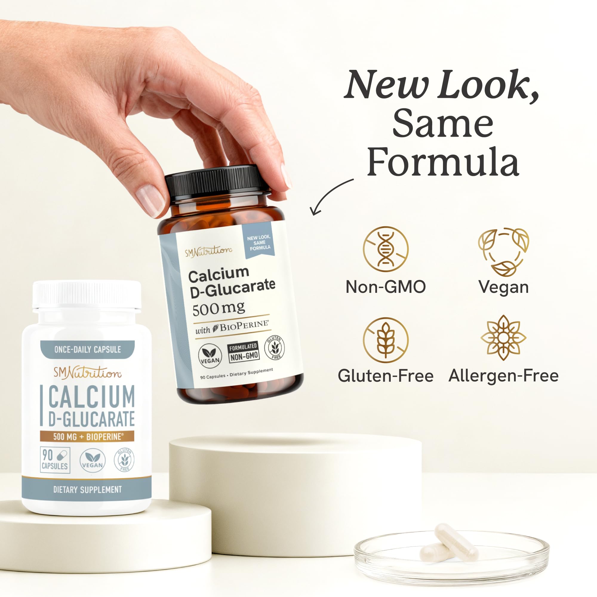Calcium D-Glucarate | 500MG | CDG for Liver Detox and Cleanse, Hormone Balance, and Menopause Support | Calcium Supplement | Vegan, Non-GMO, Third-Party Tested | 90 Capsules (3-Month Supply) SMNutrition buy supplements canada