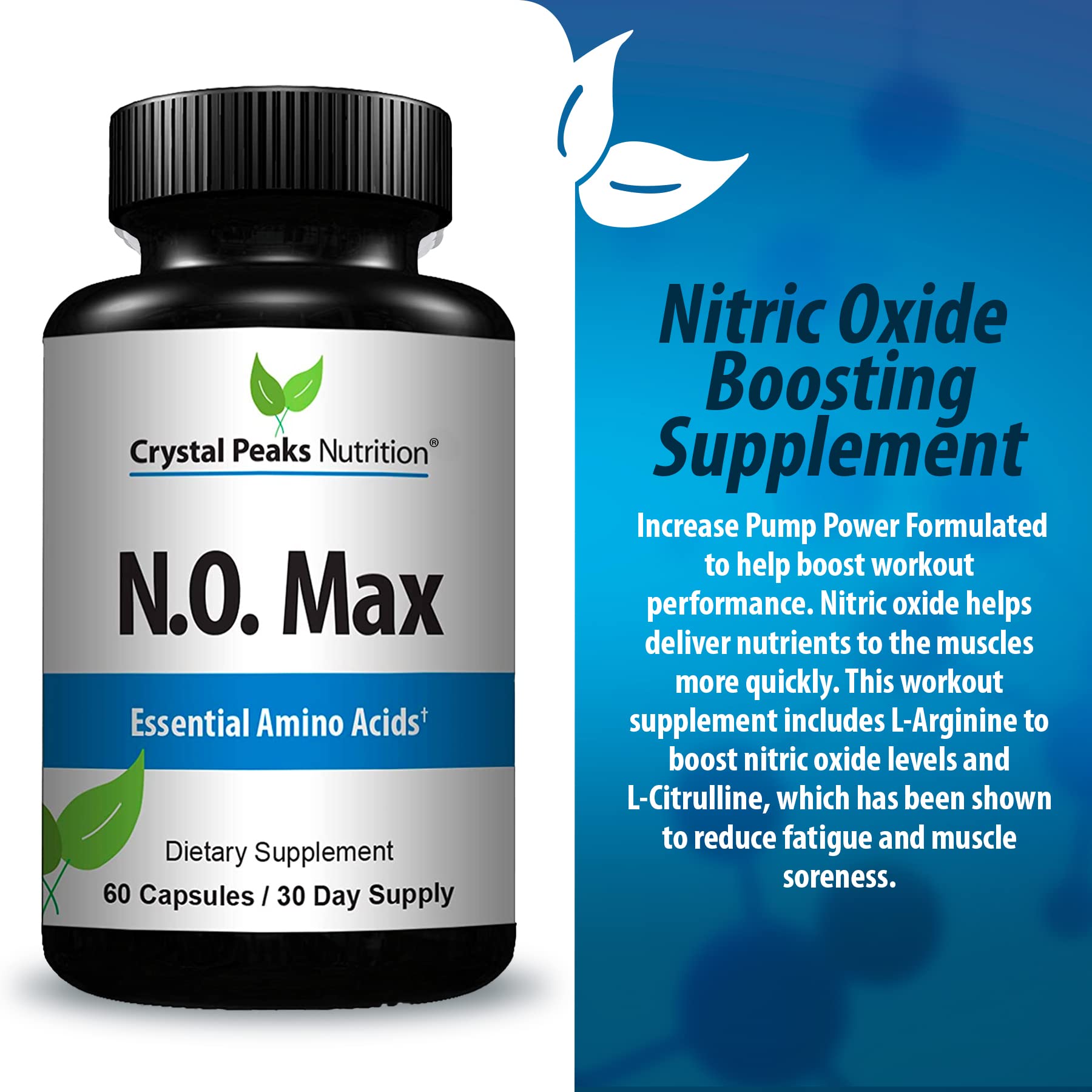 CRYSTAL PEAKS NUTRITION N.O. Max Nitric Oxide Supplement - L Arginine, Citrulline CRYSTAL PEAKS NUTRITION buy supplements canada