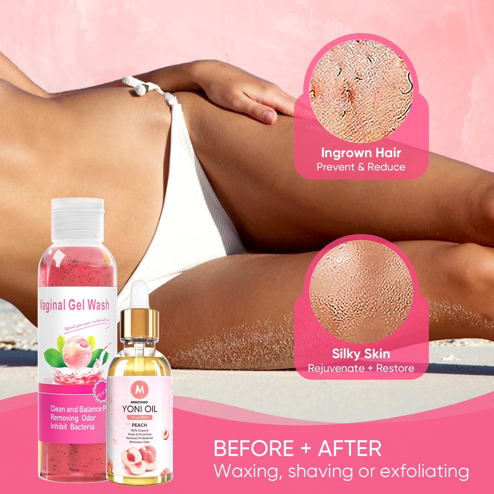 Feminine Wash & Yoni Oil & Yoni Soap Bar Set for Women, 1 Fl.Oz Natural Feminine Oil, Feminine MENOMINO buy supplements canada