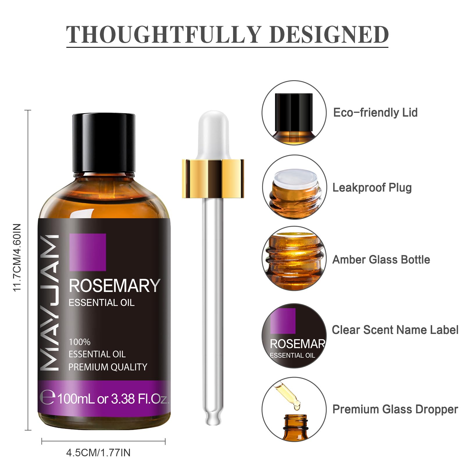 MAYJAM Essential Oil, Rosemary Oil 3.38FL.OZ - Rosemary Essential Oils for Diffusers for Home MAYJAM buy supplements canada