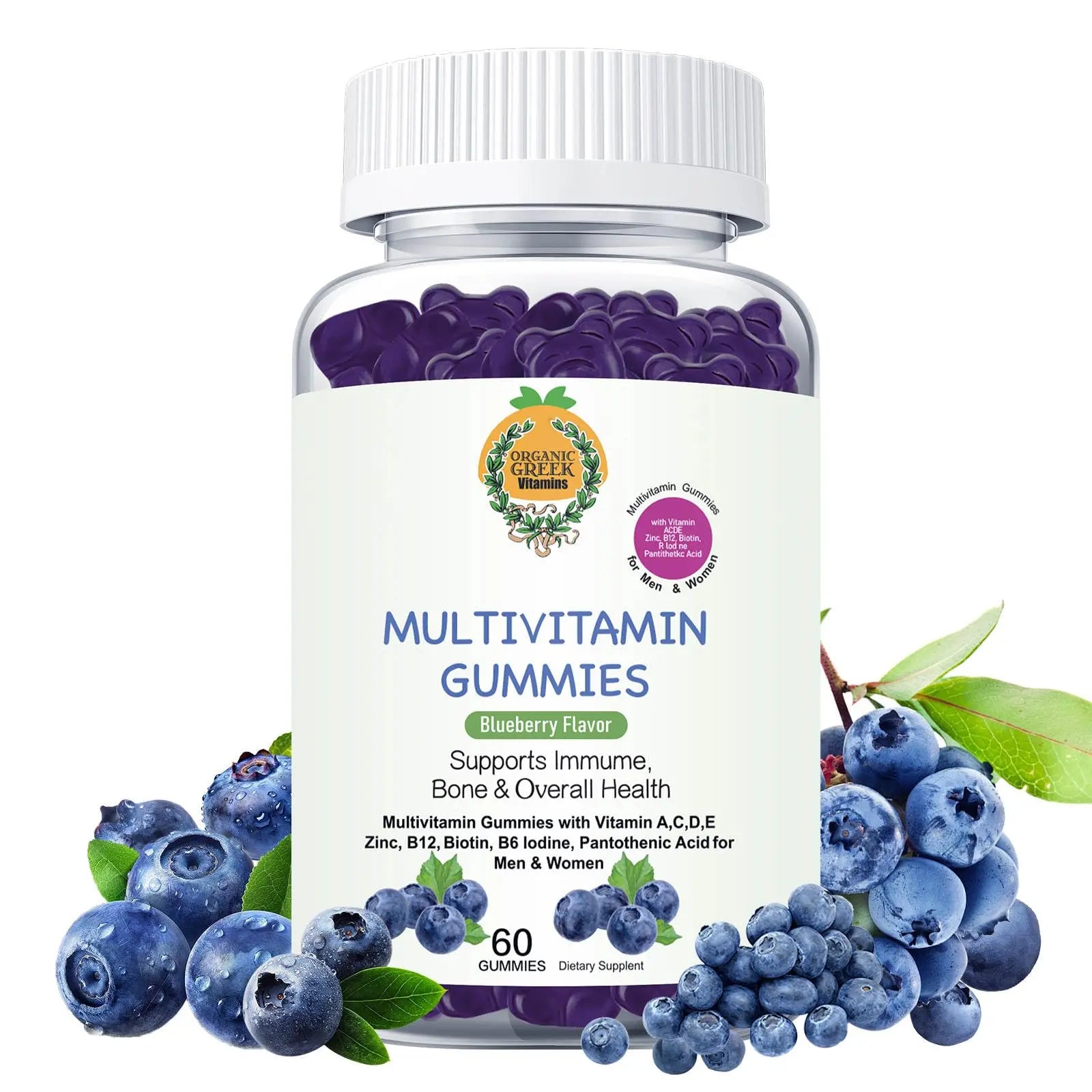 Organic Greek® Multivitamin Gummies with Vitamin A, C, D, E, Zinc, B12, Biotin, B6, Iodine, Pantothenic Acid for Men & Women Organic Greek buy supplements canada
