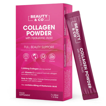 Collagen 2500mg Powder Supplement Boosted with Vitamin C and Hyaluronic Acid (Bovine) Beauty & Co buy supplements canada