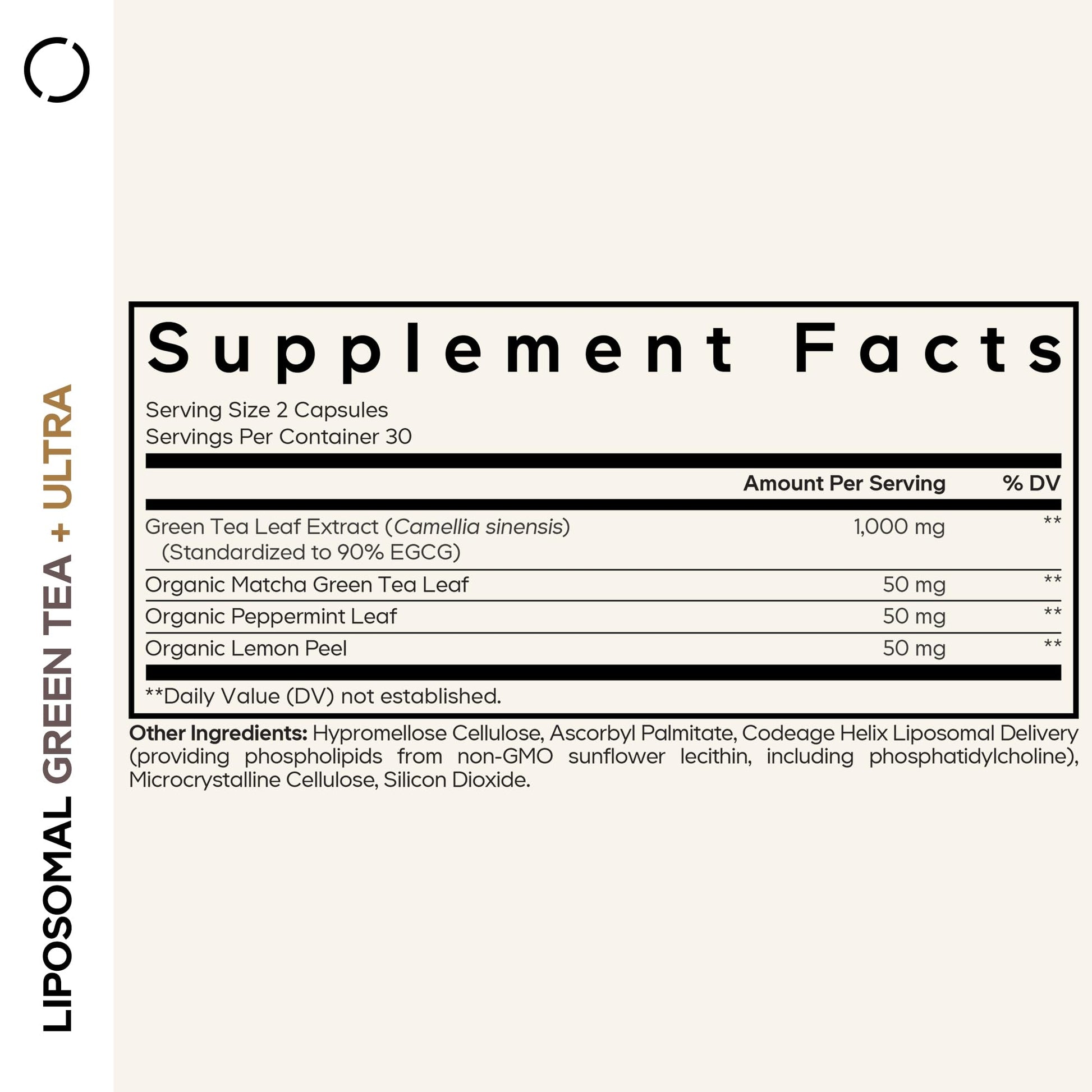 Codeage Liposomal Green Tea+ Ultra Potency - EGCG 90% Green Tea Extract, Organic Matcha Green Powder, Peppermint, Lemon Peel - Vegan, Non-GMO, Gluten-Free - Liposomal Delivery - 60 Capsules Codeage buy supplements canada
