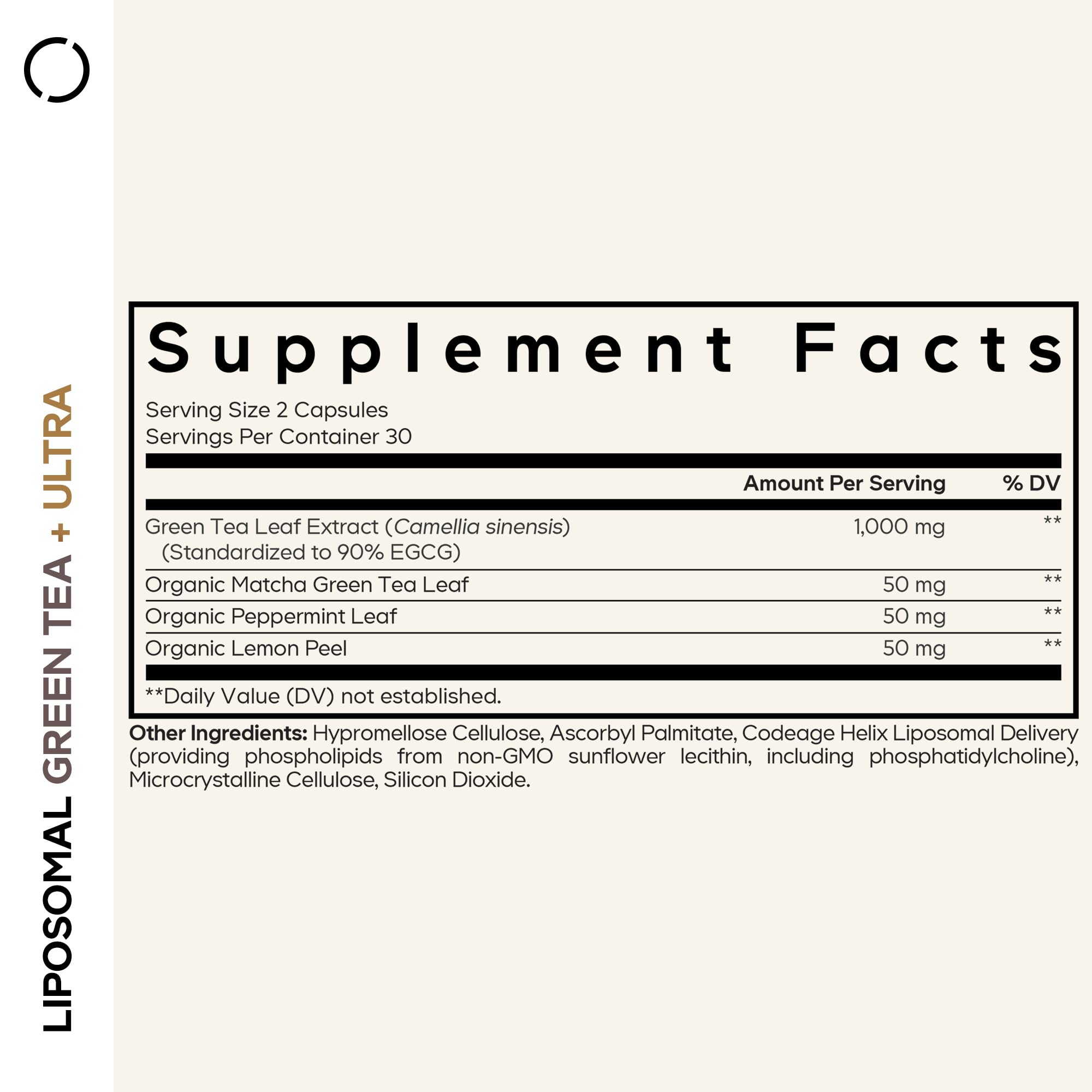 Codeage Liposomal Green Tea+ Ultra Potency - EGCG 90% Green Tea Extract, Organic Matcha Green Powder, Peppermint, Lemon Peel - Vegan, Non-GMO, Gluten-Free - Liposomal Delivery - 60 Capsules Codeage buy supplements canada