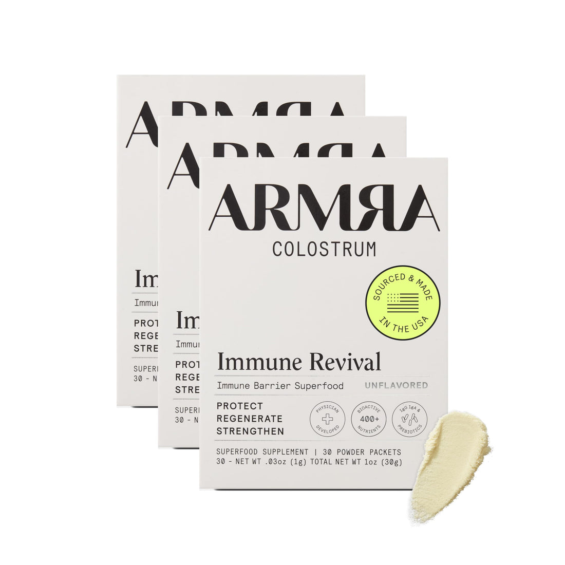 ARMRA Colostrum™ Premium Powder, Grass Fed, Gut Health Bloating Immunity Skin & Hair, Contains 400+ Bioactive Nutrients, Keto, Gluten & Fat Free (Unflavored Bundle | 90 Servings) ARMRA buy supplements canada