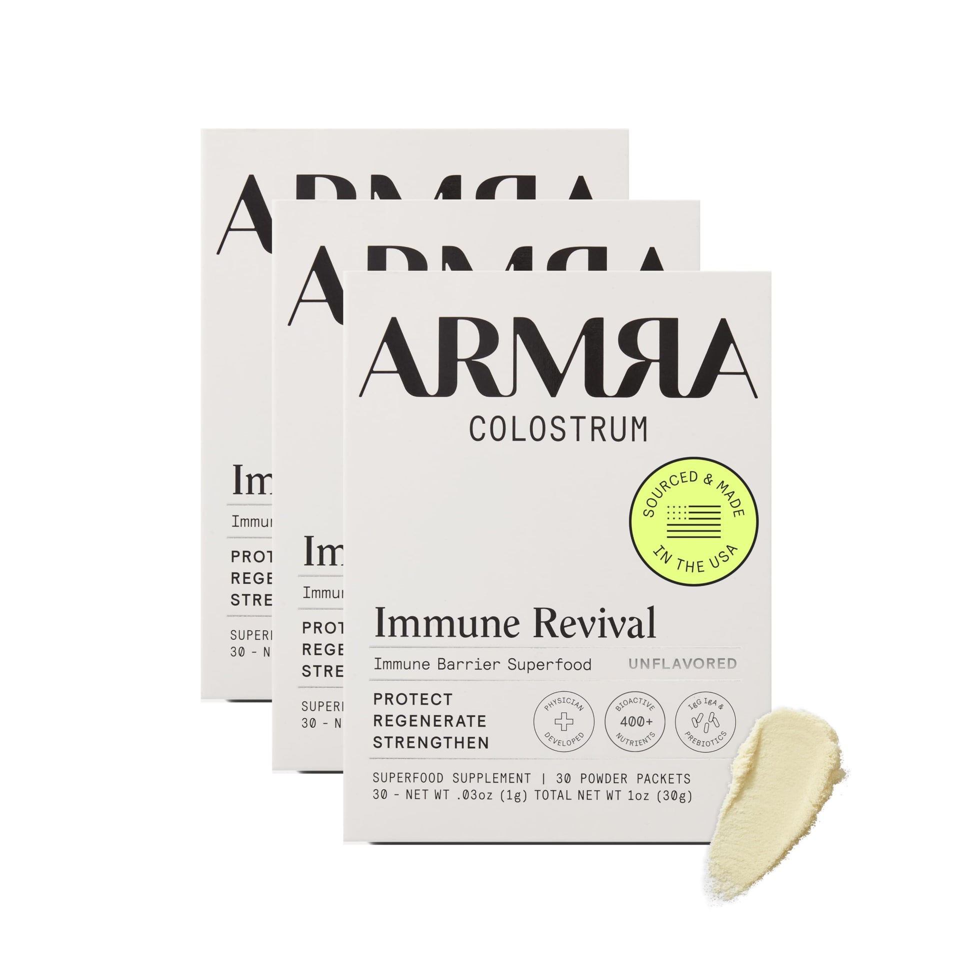 ARMRA Colostrum™ Premium Powder, Grass Fed, Gut Health Bloating Immunity Skin & Hair, Contains 400+ Bioactive Nutrients, Keto, Gluten & Fat Free (Unflavored Bundle | 90 Servings) ARMRA buy supplements canada