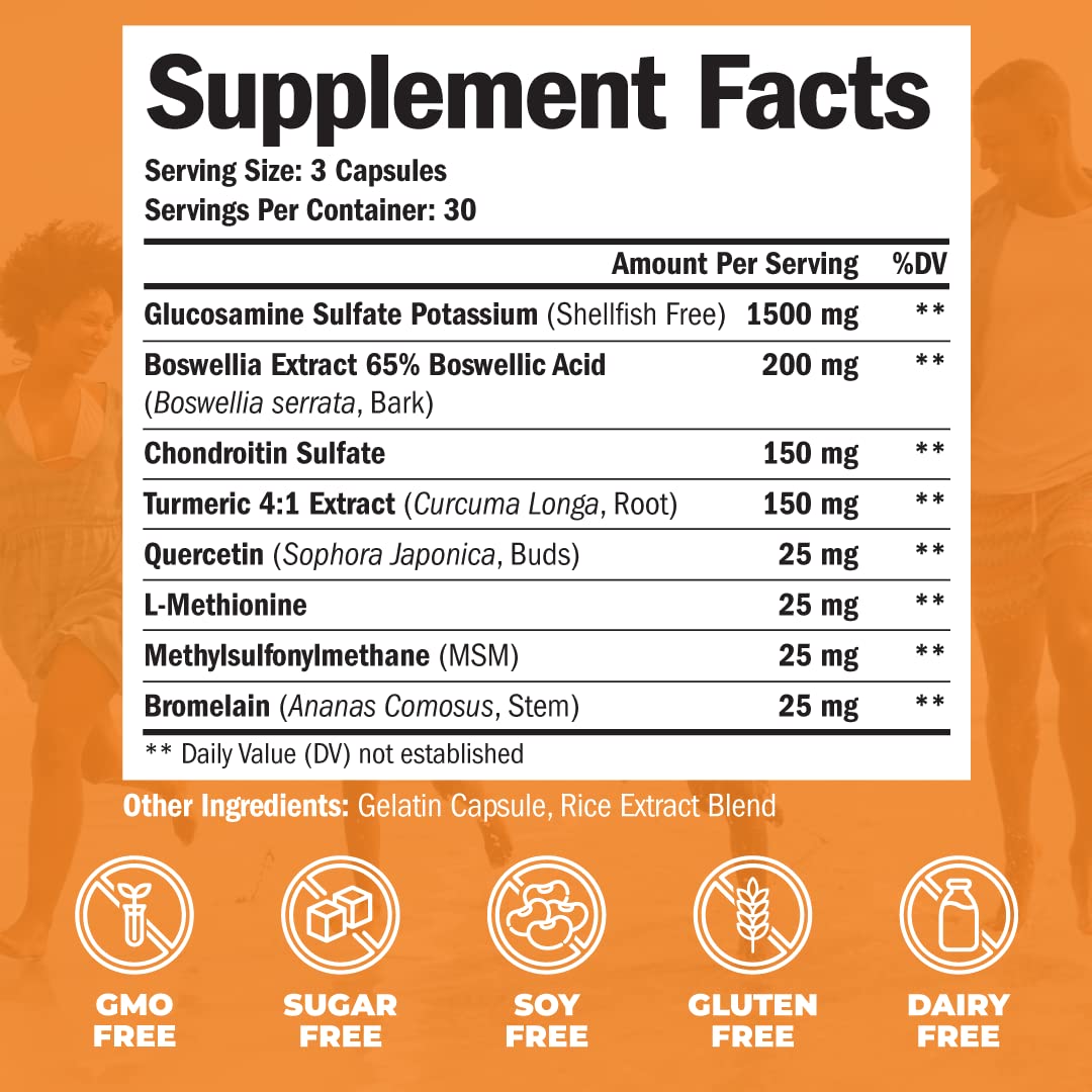 Glucosamine Chondroitin MSM Turmeric Boswellia - Joint Support Supplement. Antioxidant Vimerson Health buy supplements canada