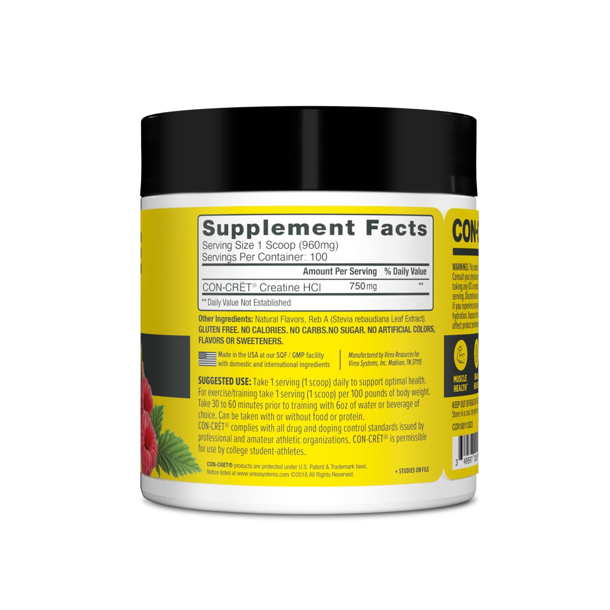CON-CRET Creatine HCl Powder | Muscle, Cognitive, Cellular Energy Support | No Bloating or Cramps | USA Made & NSF Certified CON-CRET buy supplements canada