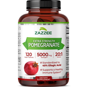 Zazzee Extra Strength Pomegranate 20:1 Extract, 40% Ellagic Acid, 120 Vegan Capsules, 4 Month Supply, Punica Granatum, Antioxidant & Cellular Health Support, Non-GMO, Made in the USA Zazzee buy supplements canada