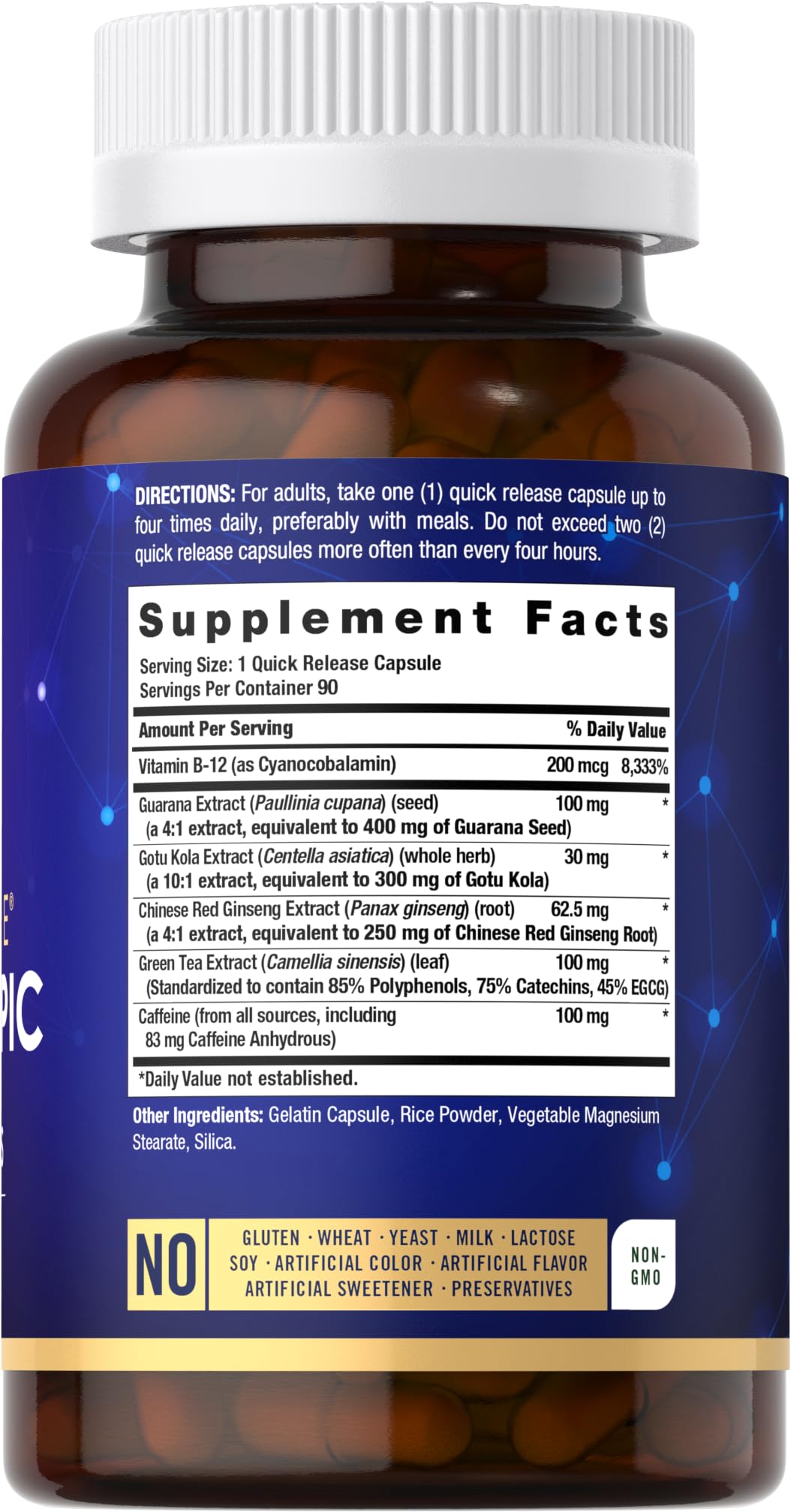 Carlyle Brain Nootropic Supplement | 90 Capsules | with Caffeine, B12, and Guarana Extract | Non-GMO & Gluten Free Carlyle buy supplements canada
