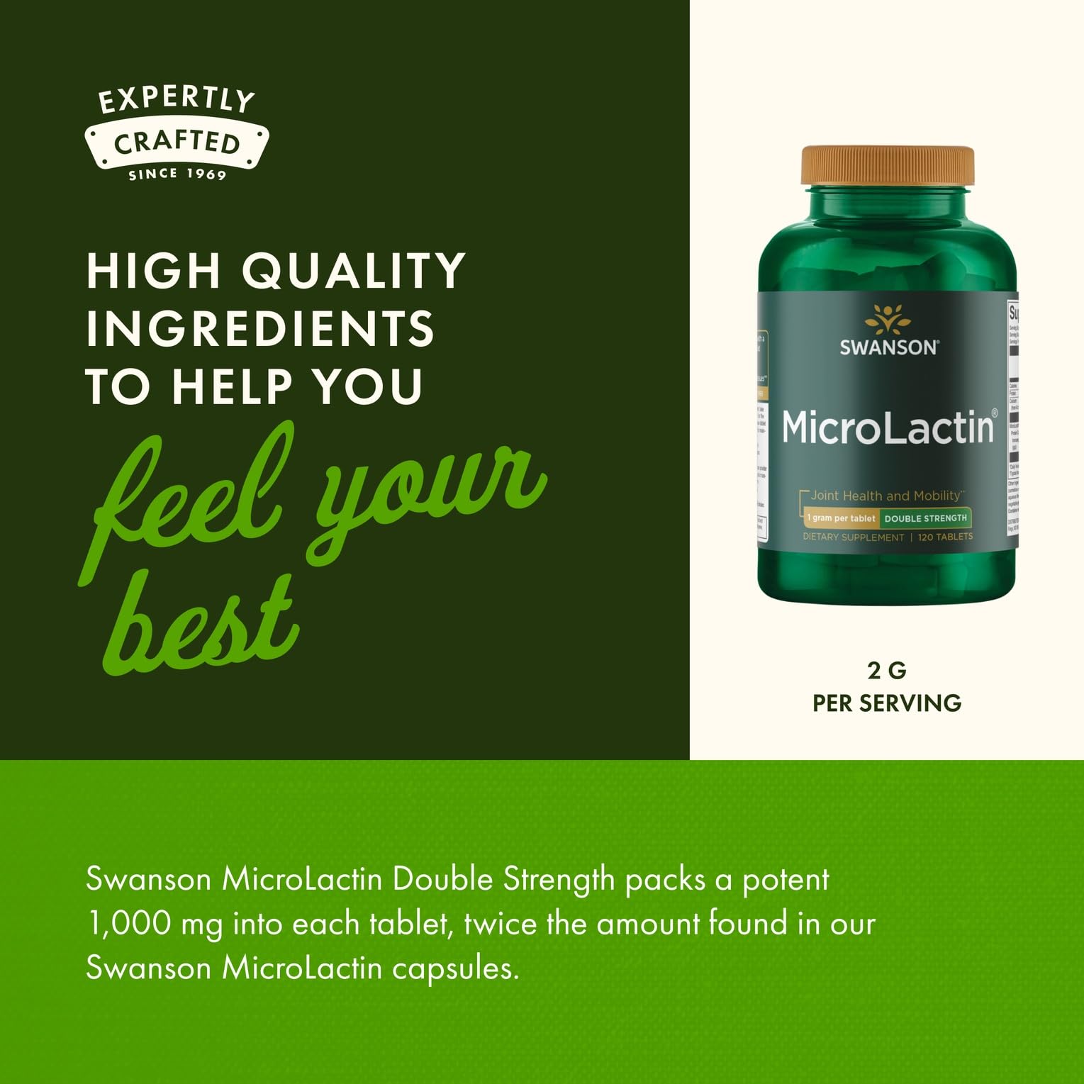 Swanson Microlactin Double Strength 1000 Milligrams 120 Tabs (3 Pack) Swanson buy supplements canada