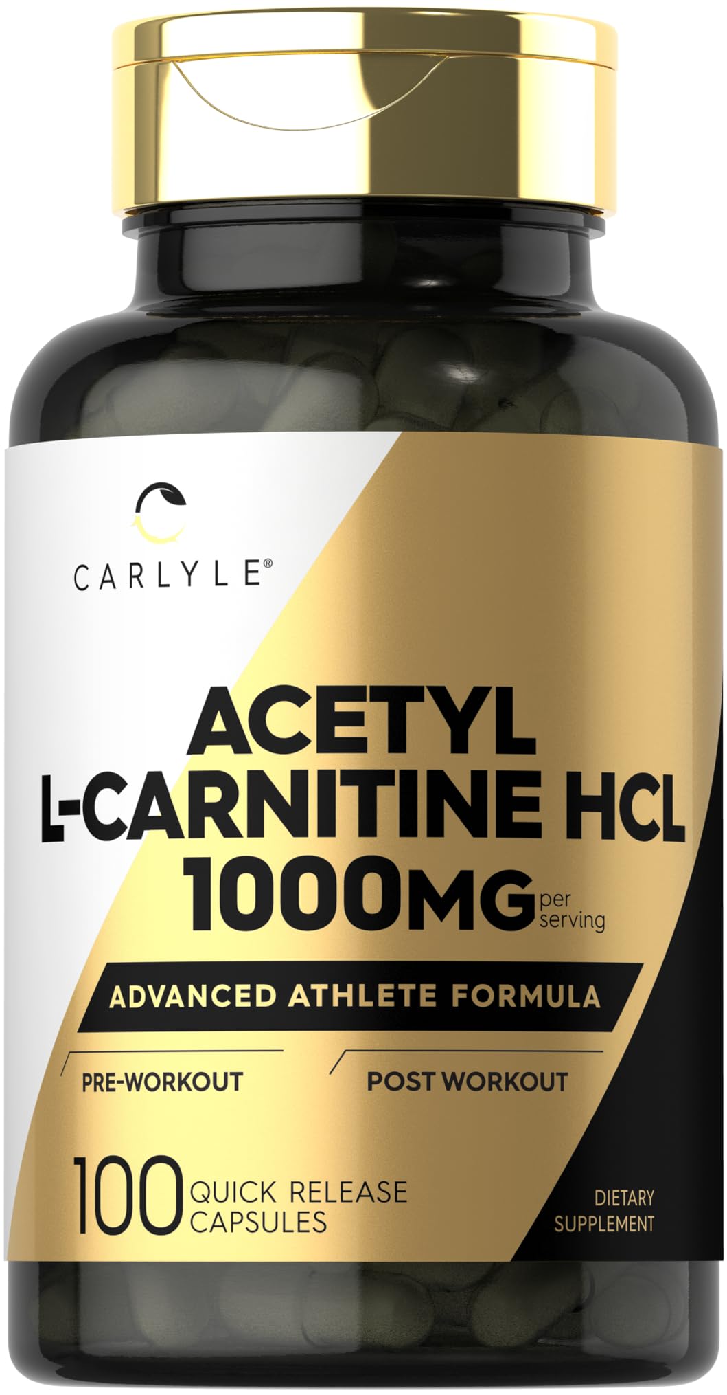 Carlyle Acetyl L-Carnitine HCL | 1000mg | 100 Capsules | Advanced Athlete Formula | Pre-Workout Supplement | Non-GMO & Gluten Free Carlyle buy supplements canada
