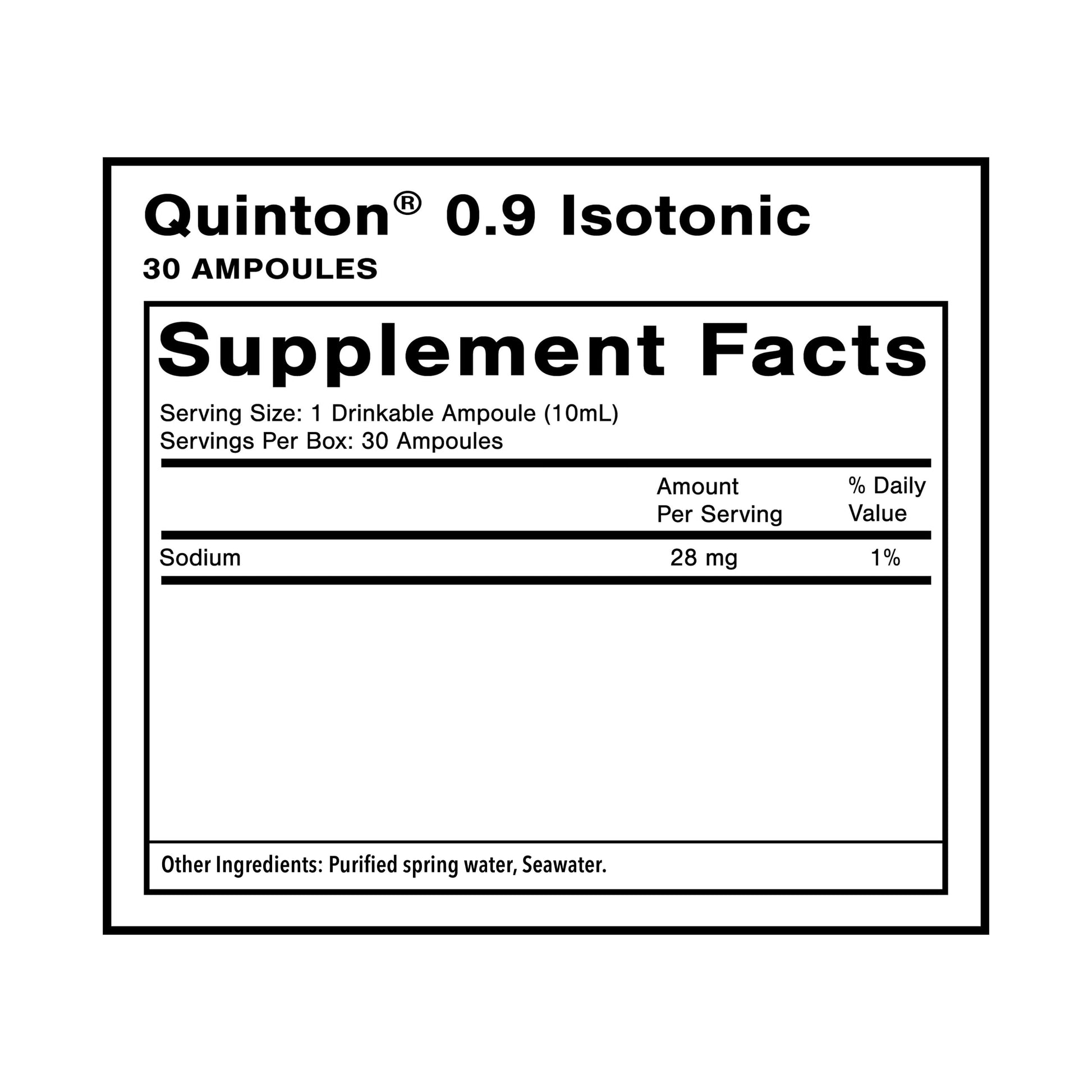 Quicksilver Scientific Original Quinton Isotonic Solution with Sea Water Minerals + Alpine Spring Water - Liquid Hydration, Electrolyte + Multi Minerals Supplement (30 Single Serving Vials) Quicksilver Scientific buy supplements canada
