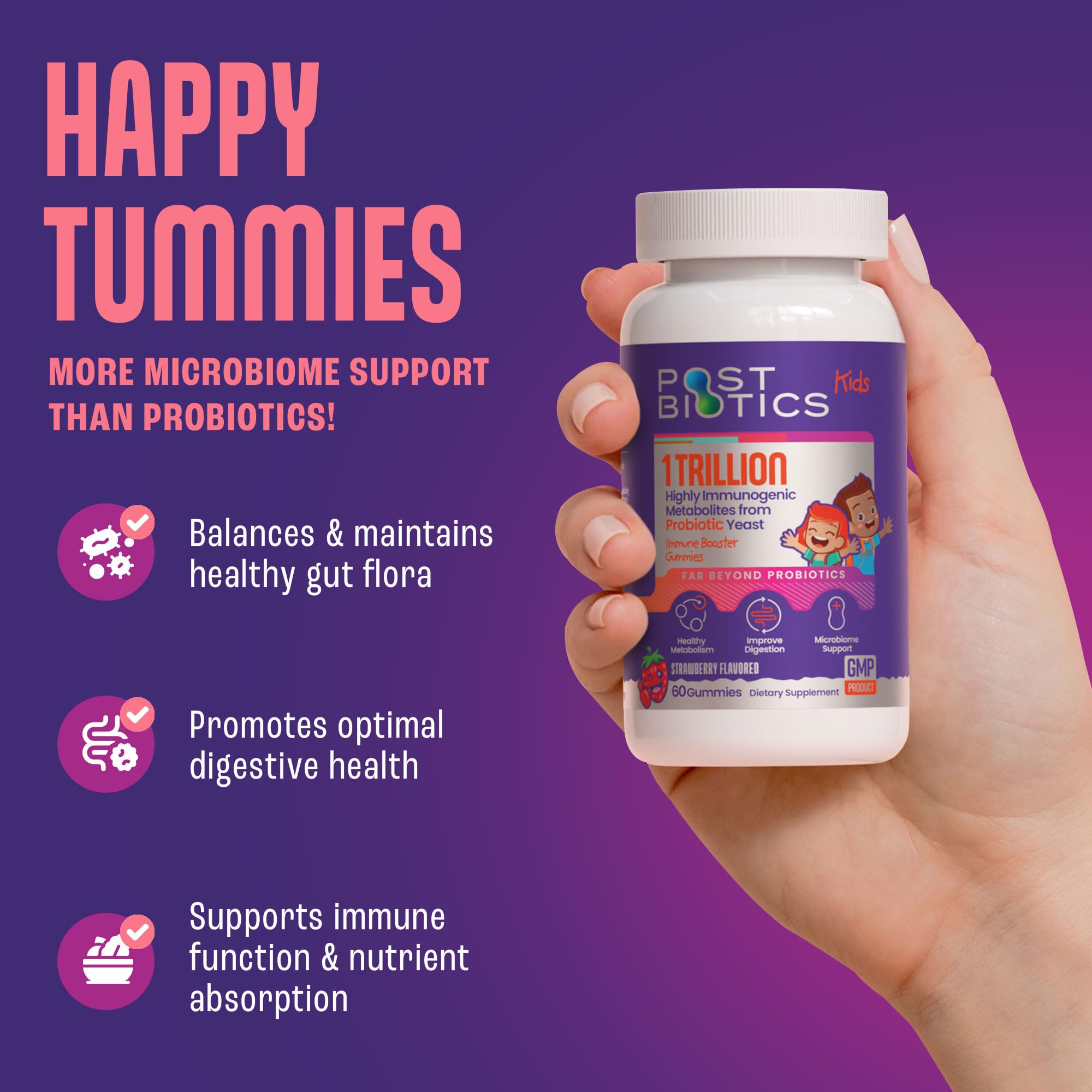 NAVEH PHARMA Postbiotics Kids Strawberry Gummies. Children’s Postbiotics, Ages 4+, 1 Trillion metabolites 200X Ingredients Than Probiotic Or Prebiotic. Gut Health, Immunity, Digestion & Microbiome NAVEH PHARMA buy supplements canada