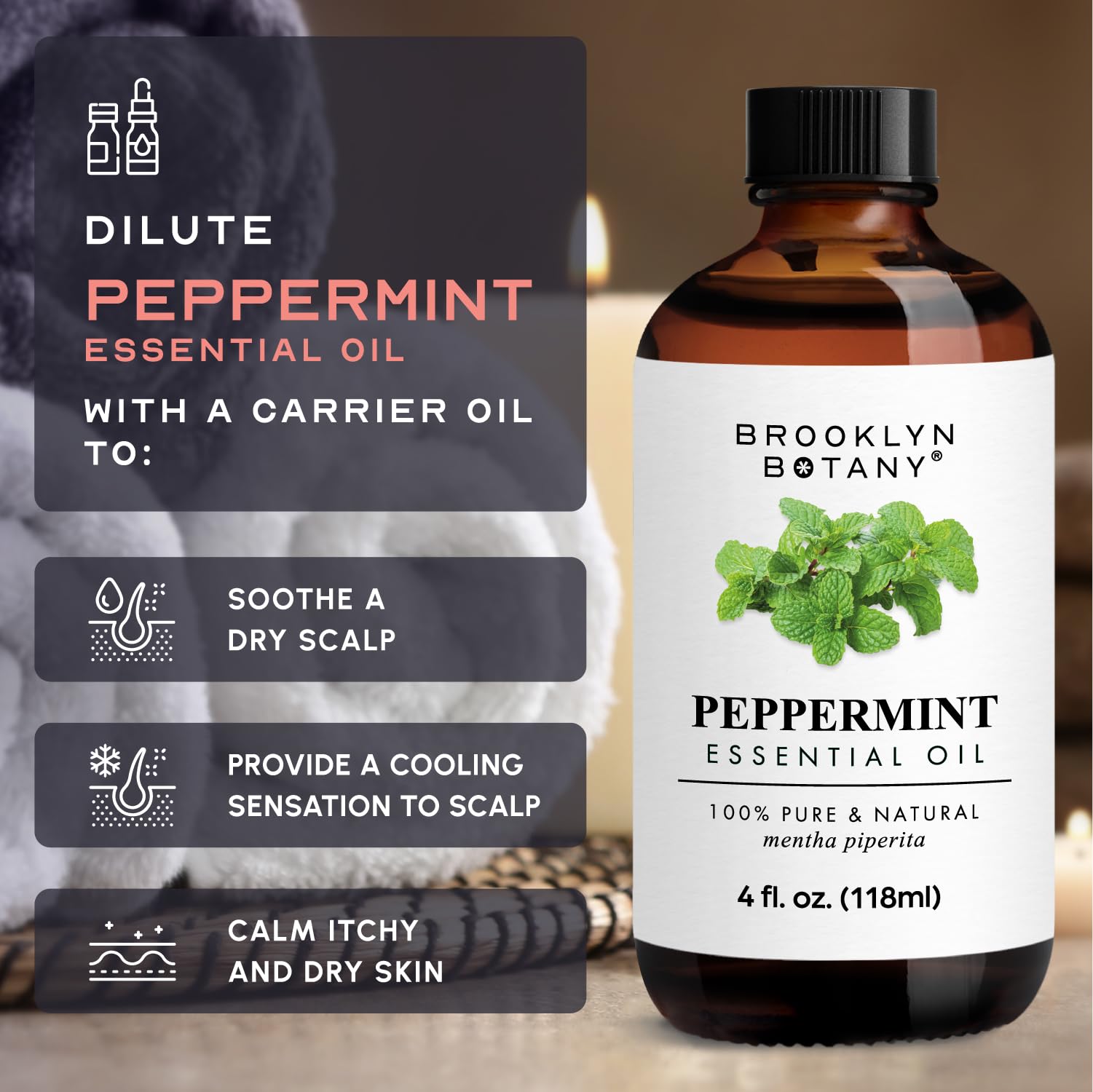 Brooklyn Botany Peppermint Essential Oil - Huge 4 Fl Oz - 100% Pure and Natural - Premium Grade Brooklyn Botany buy supplements canada
