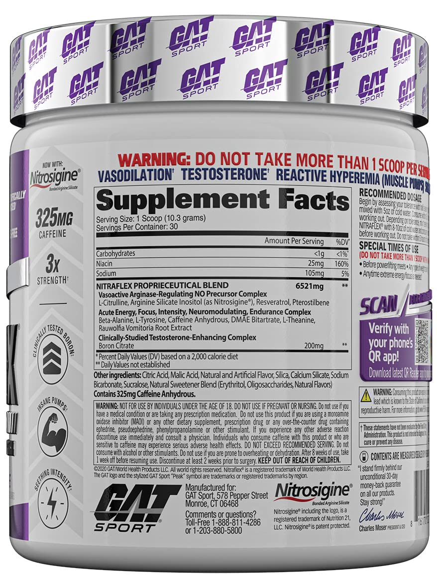 GAT SPORT, Nitraflex Advanced Pre-Workout Powder, Increases Blood Flow, Boosts Strength GAT SPORT buy supplements canada