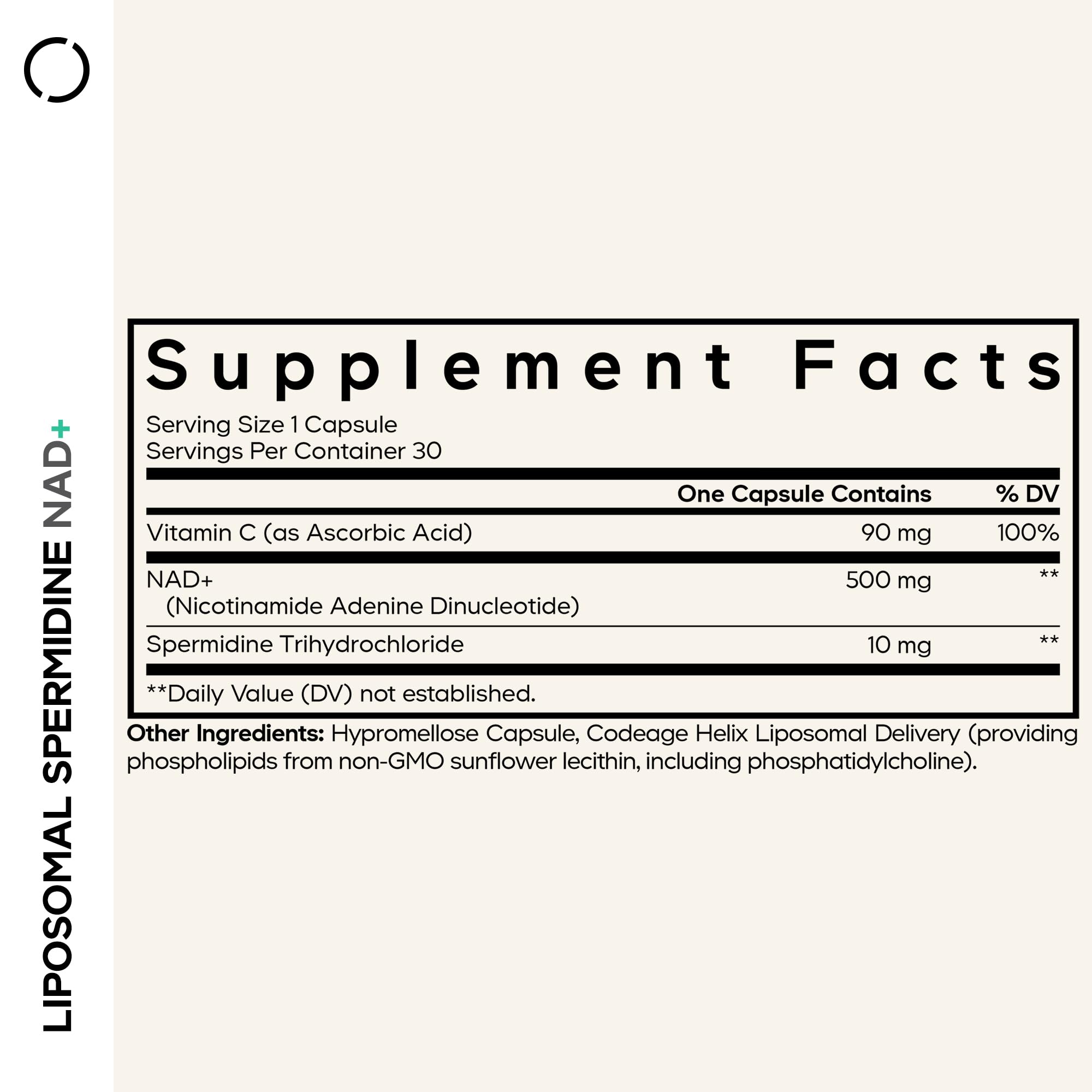 Codeage Liposomal Spermidine NAD+ Spermidine Supplement - 500 Mg NAD+ Vitamin C - Liposomal Delivery - Nicotinamide Adenine Dinucleotide Pills - 1 Capsule Per Serving - Vegan, Non-GMO - 30 Capsules Codeage buy supplements canada