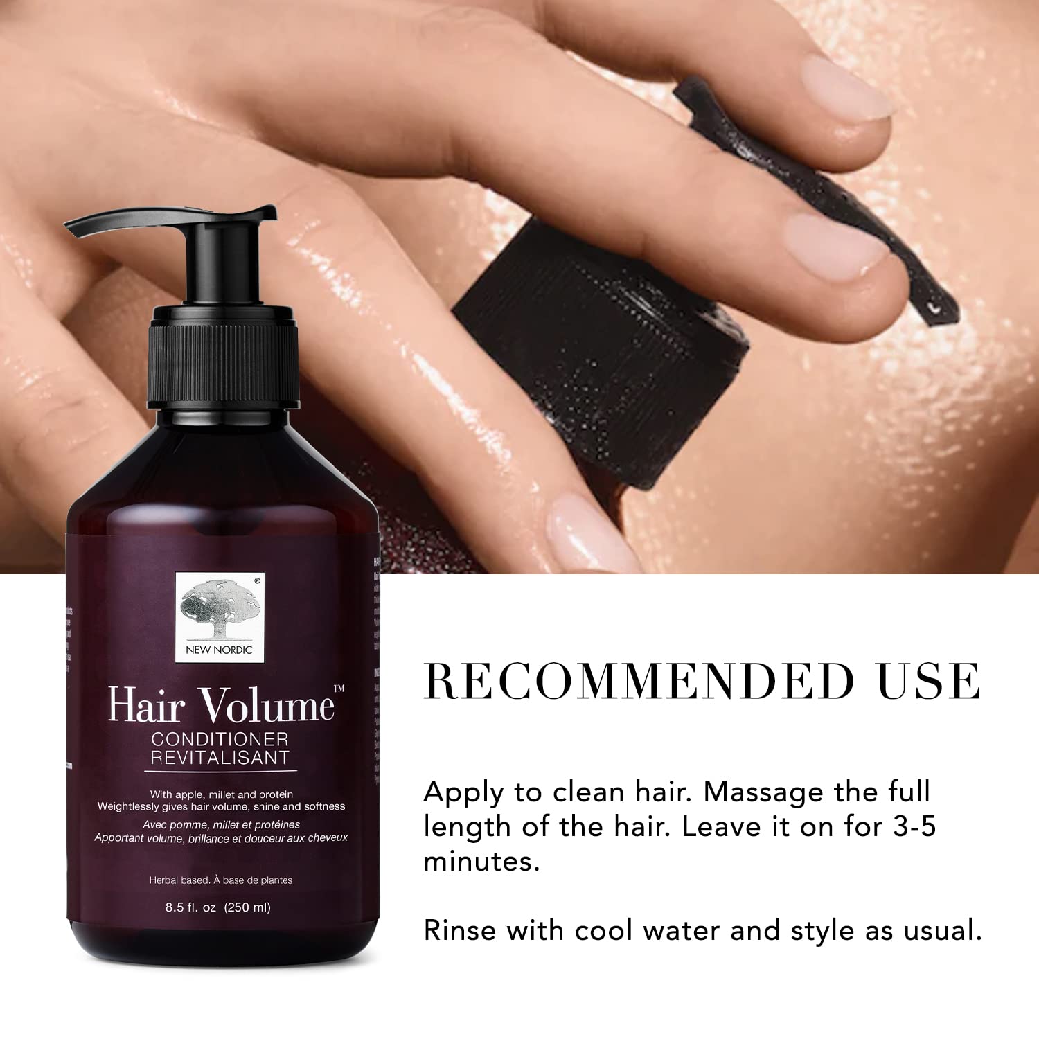 New Nordic Hair Volume Conditioner, Creamy Herbal Recipe to Weightlessly Hydrate, Volumize, Soften & Shine, Vegan, Clean Ingredients, 8.5 Fl Oz NEW NORDIC buy supplements canada